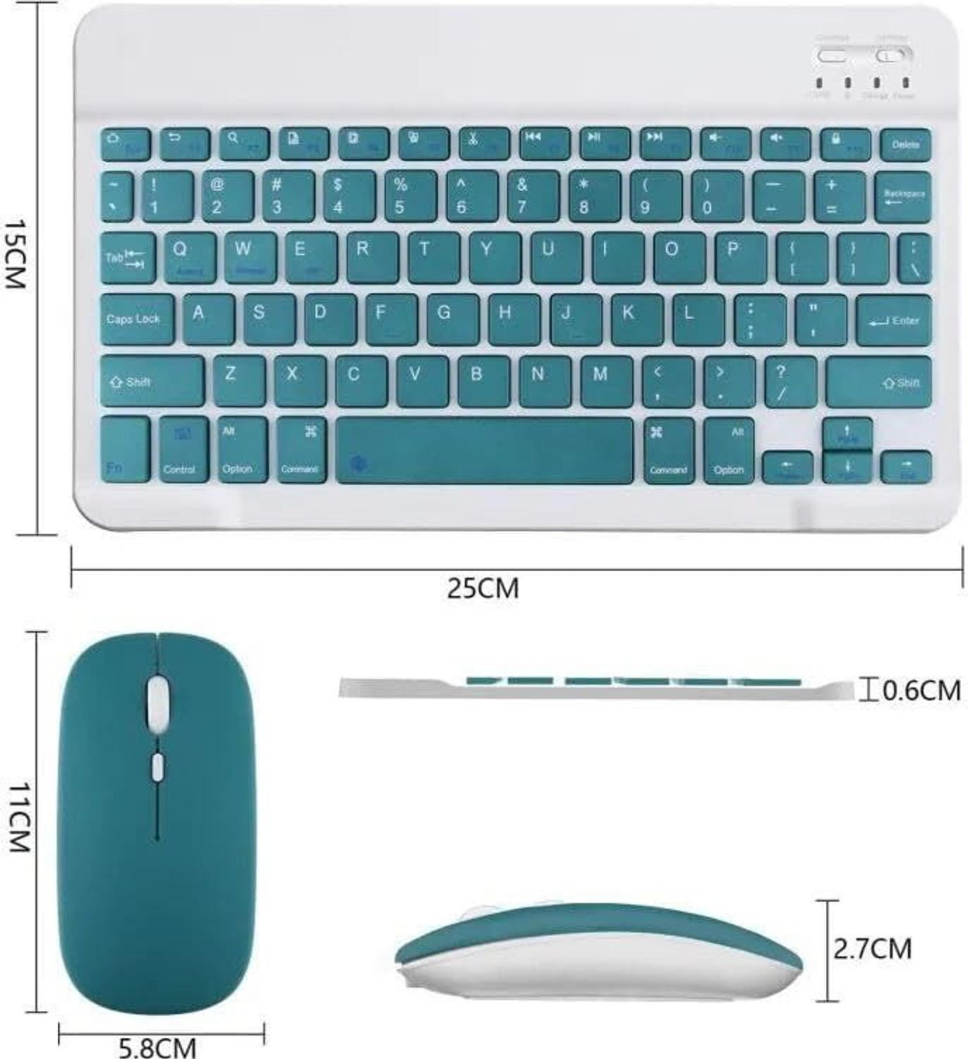 Image of JANSY Wireless Bluetooth Keyboard and Mouse Combo, Multicolour Portable Slim Combo Set