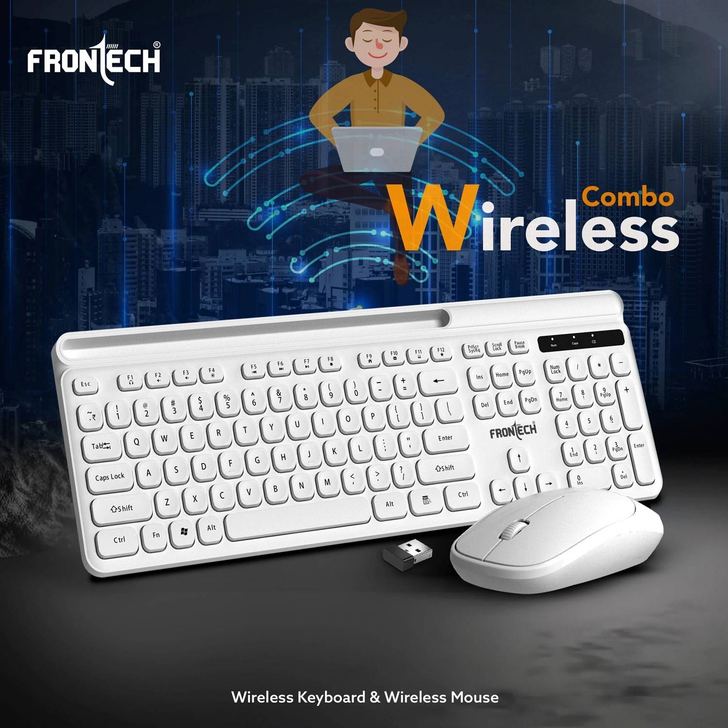 Frontech 2.4Ghz Wireless Keyboard and Mouse Combo - Image 2