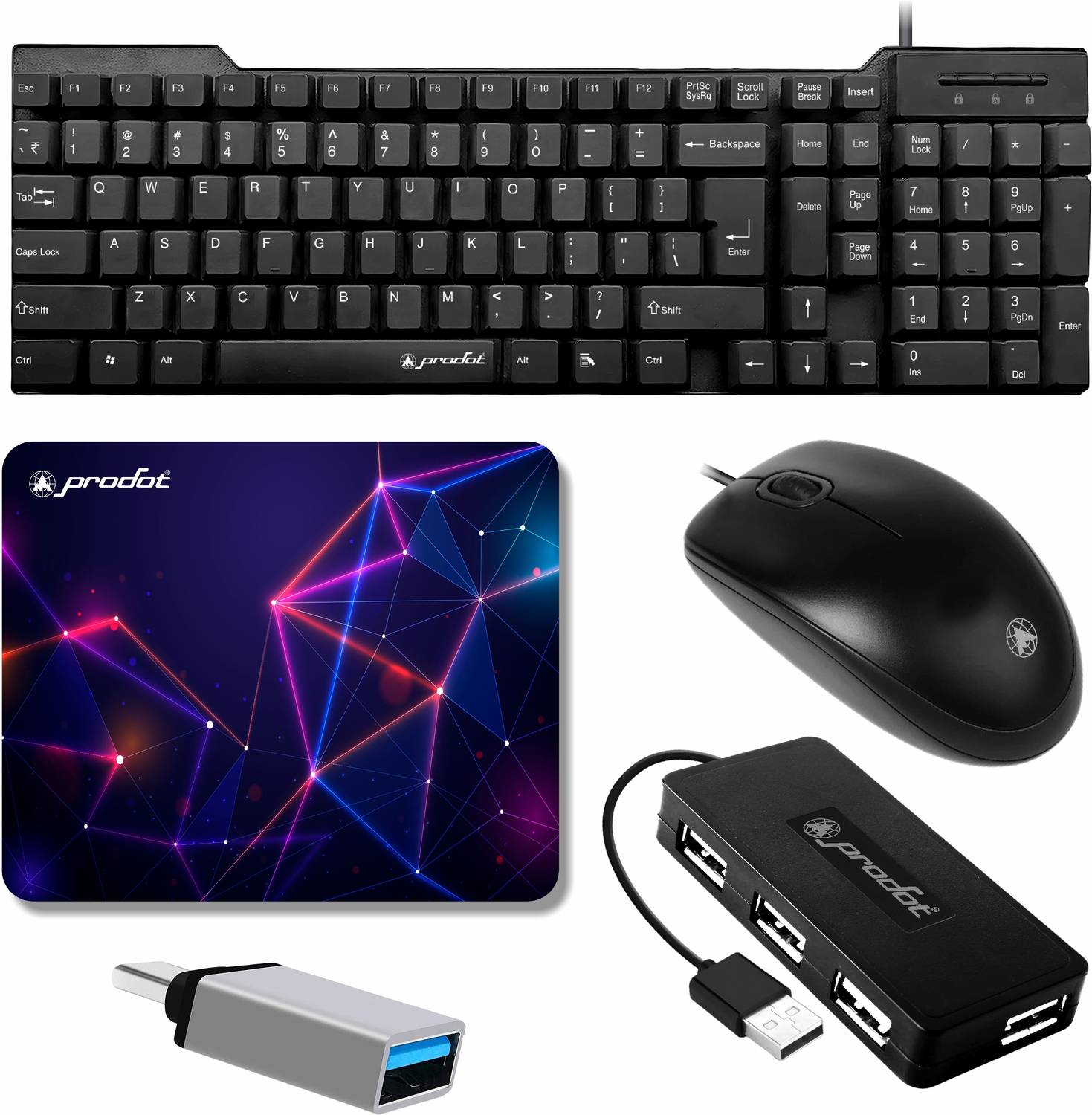 PRODOT 247 Floated Key Keyboard & 185 Mouse Combo Pack of 5 - Image 1