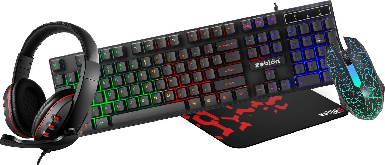 zebion TDGK 401 4IN1 Gaming Kit with Keyboard,Mouse,Mouse Pad and