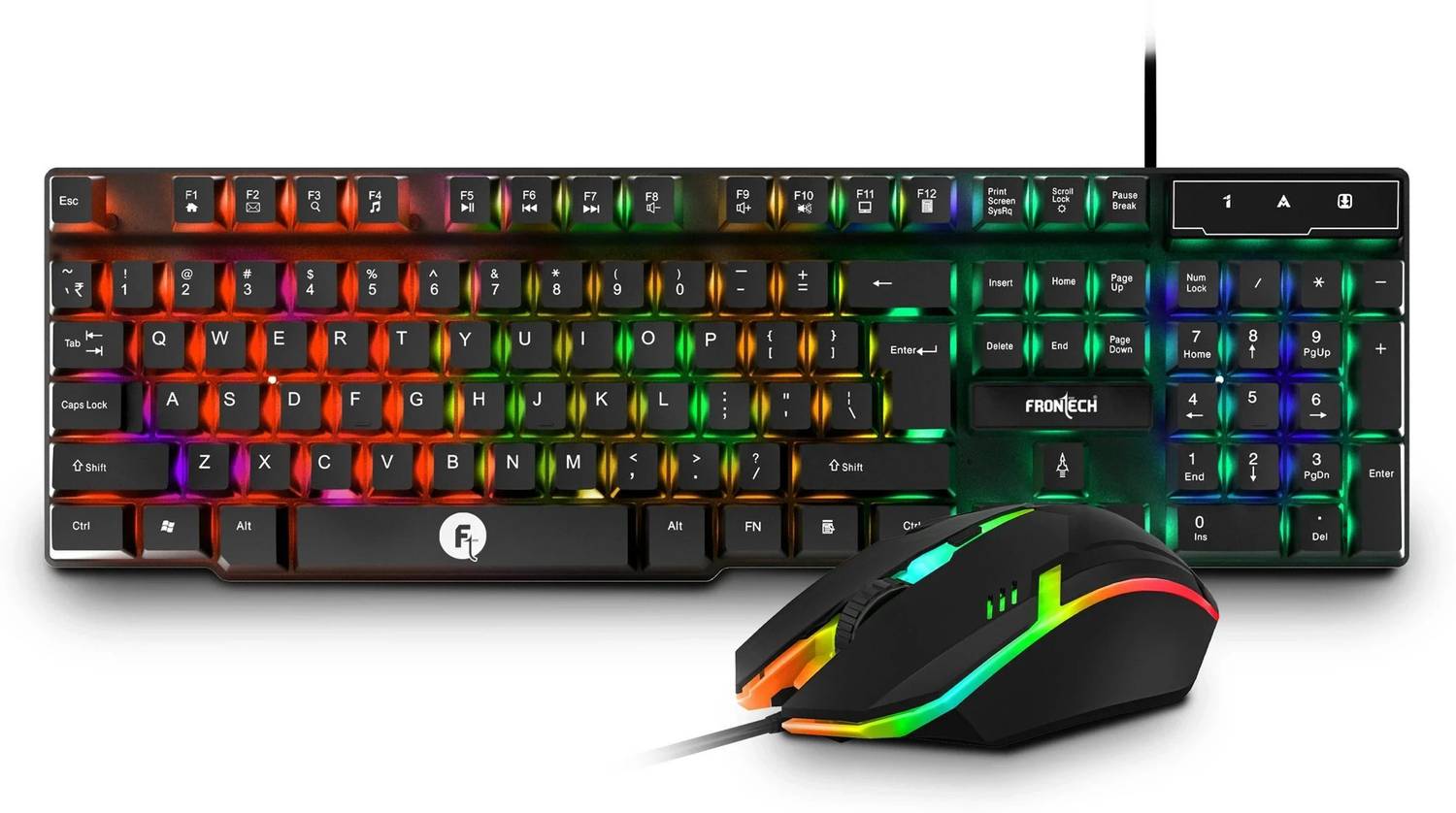 Frontech KB-0040 Wired Gaming Combo Keyboard and Optical Mouse RGB