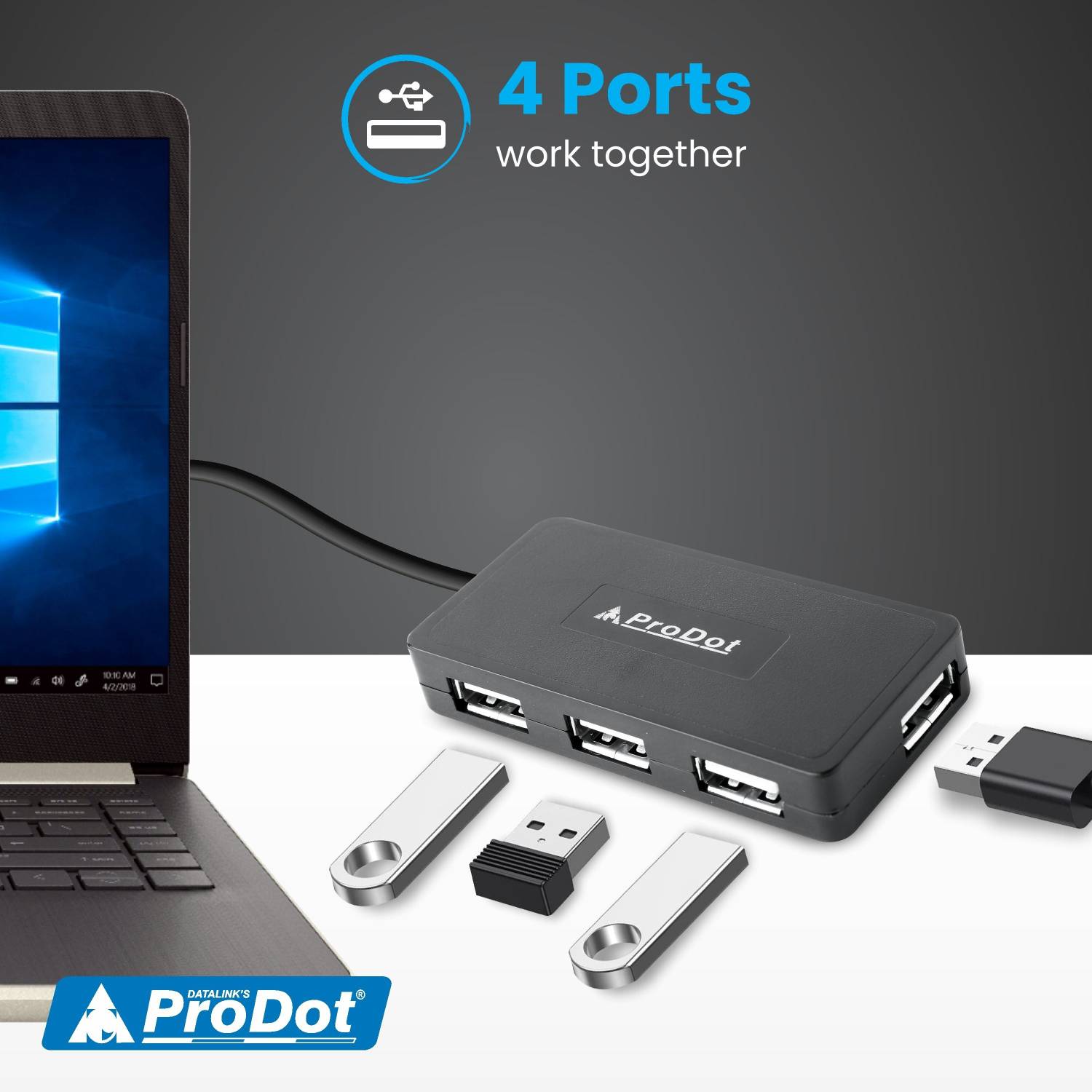 PRODOT 3-Piece Keyboard, Mouse, USB Hub Combo Pack of 3 - Image 5