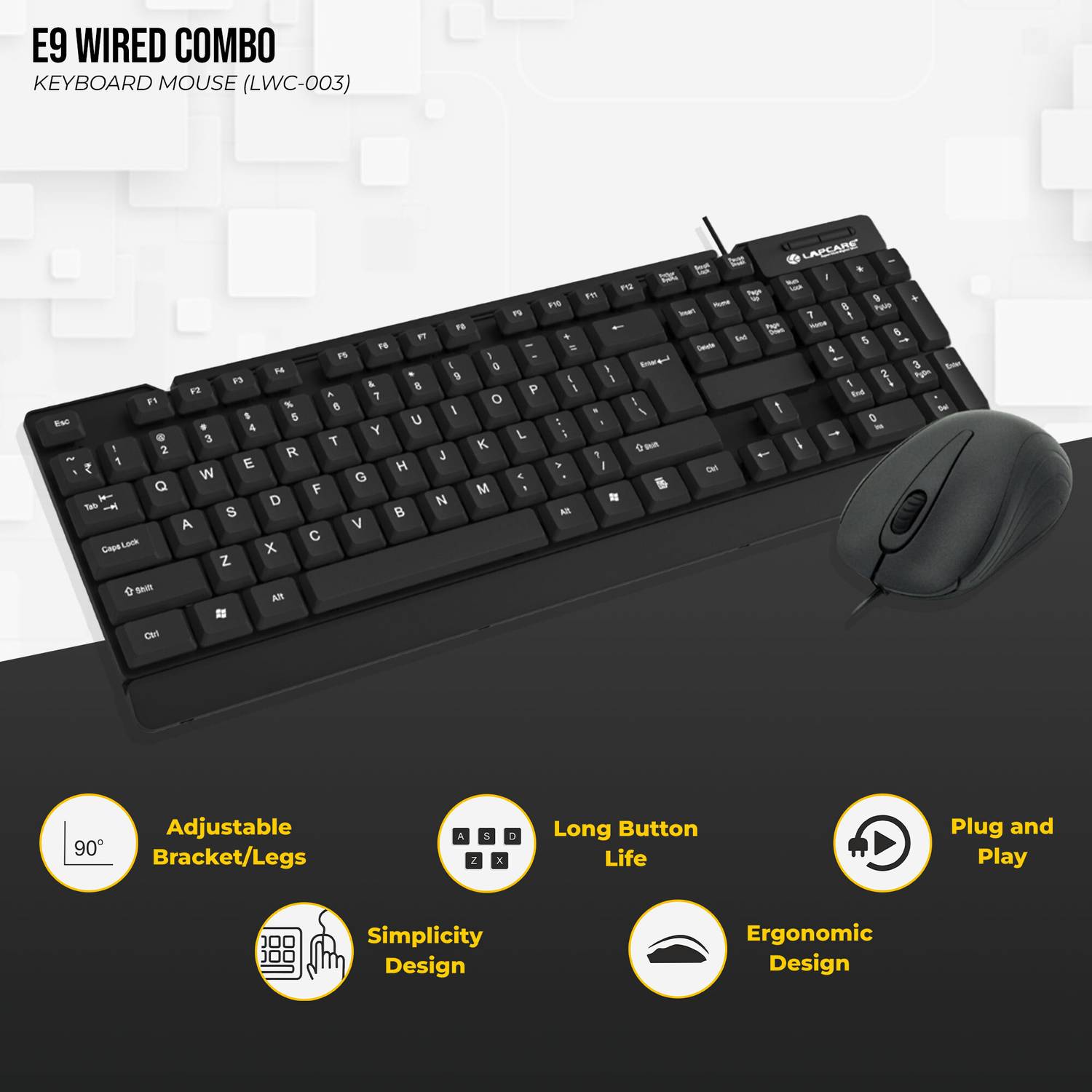 Lapcare E9 Wired Keyboard and Mouse Combo - Image 5