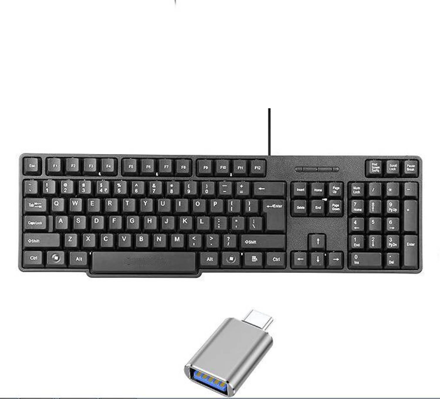 Mophonics Wired K20 Keyboard, C-OTG (Set of 2). Combo Set