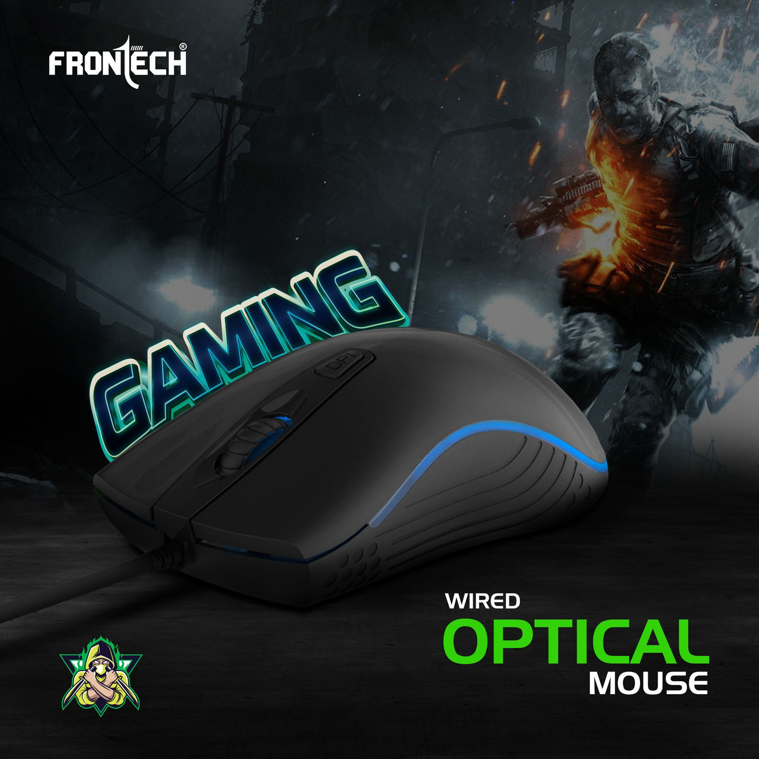 Image of Frontech Quantum Striker Gaming Combo | Rainbow Backlit | 2400 DPI | 104 Keys | Combo Set