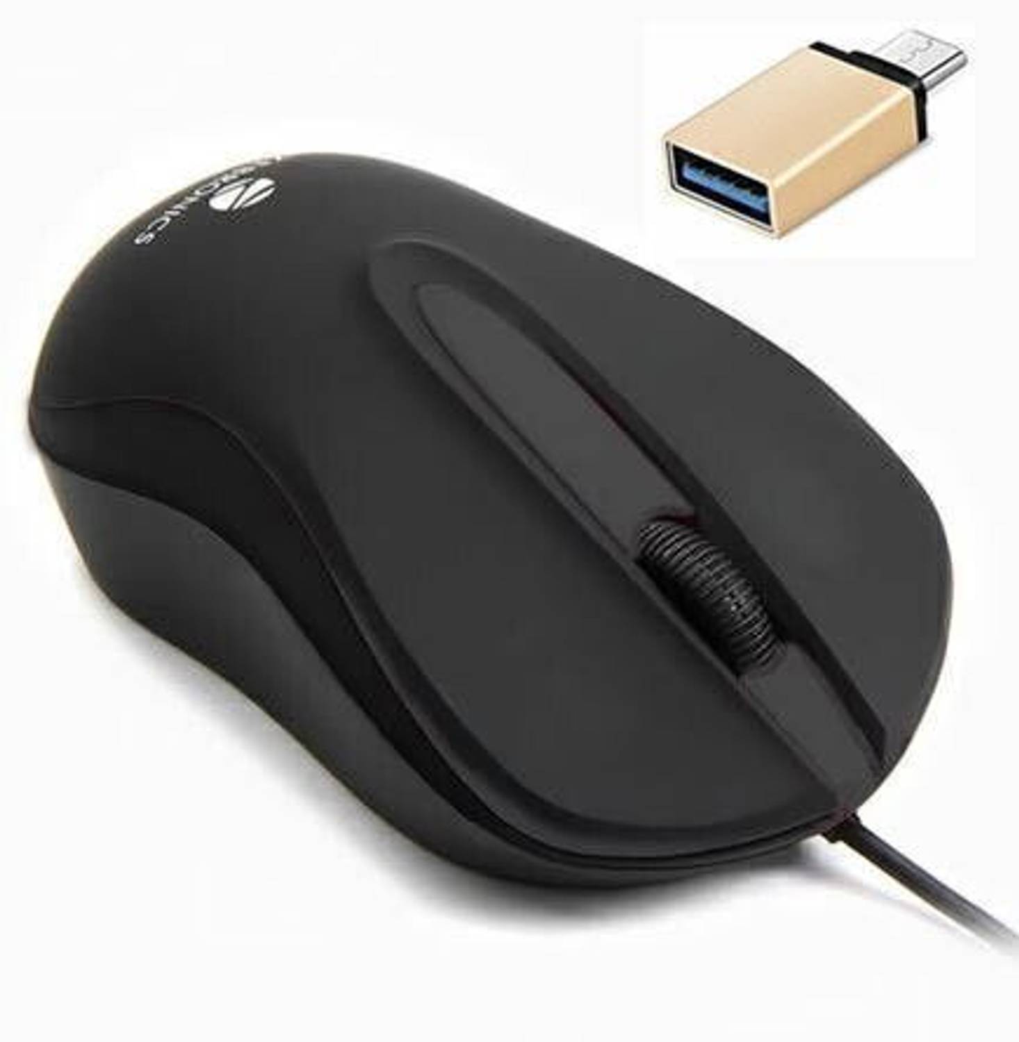 ZEBRONICS Wired Wing Mouse, C-OTG (Set of 2) Combo Set