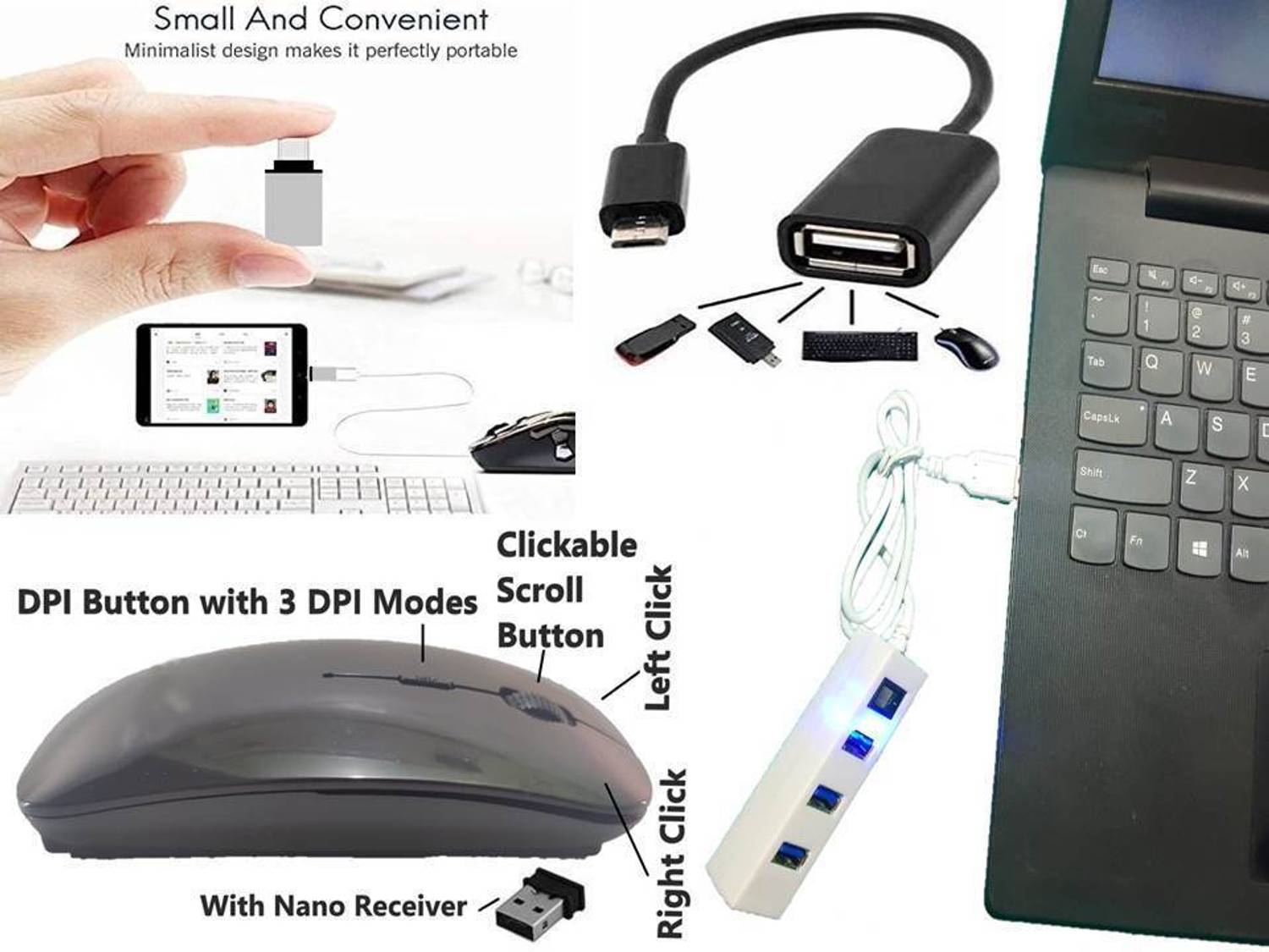 ANJO Keyboard, Mouse, Pad, Hub Combo Set - Image 3