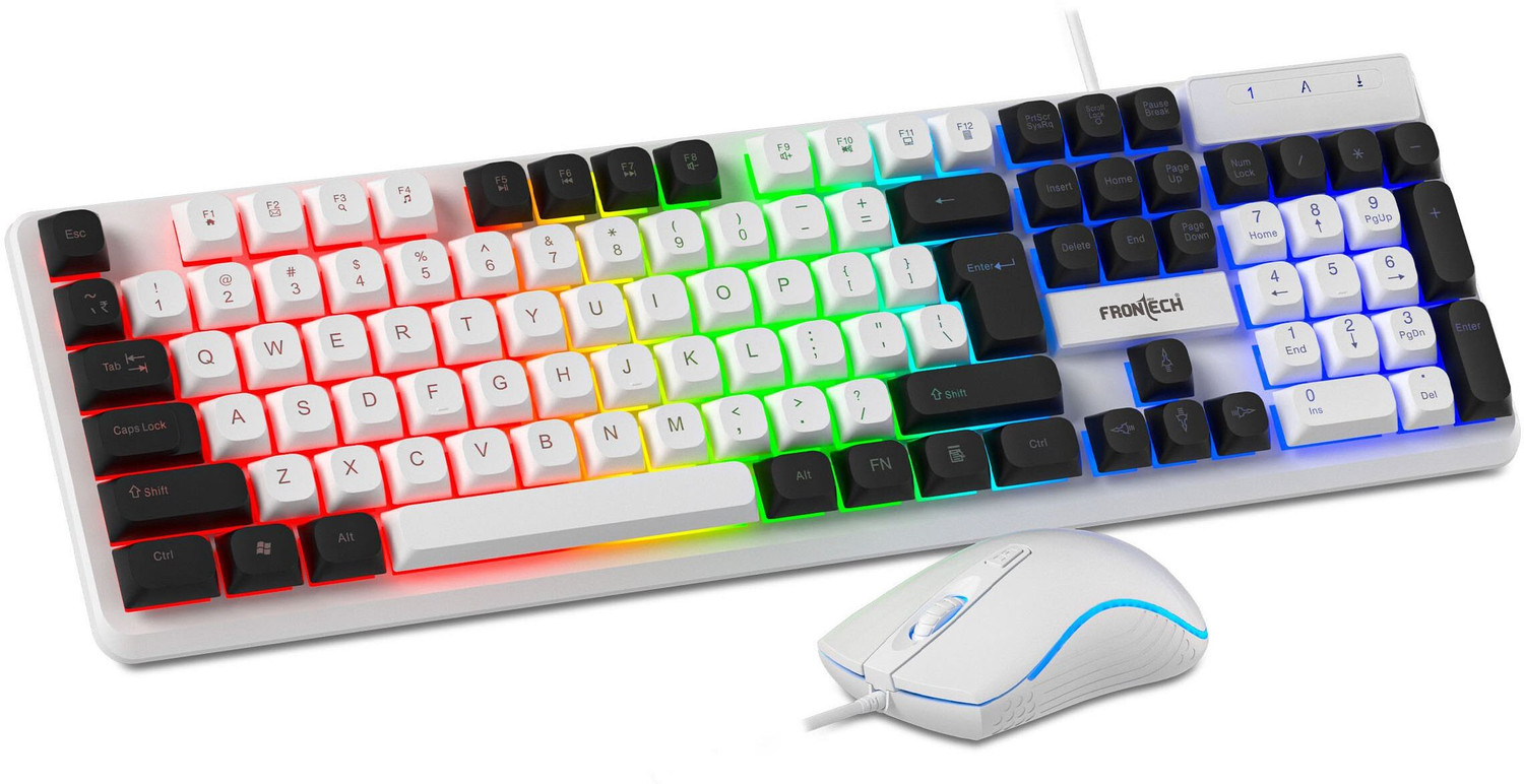 Image of Frontech Quantum Striker Gaming Combo | Rainbow Backlit | 2400 DPI | 104 Keys | Combo Set