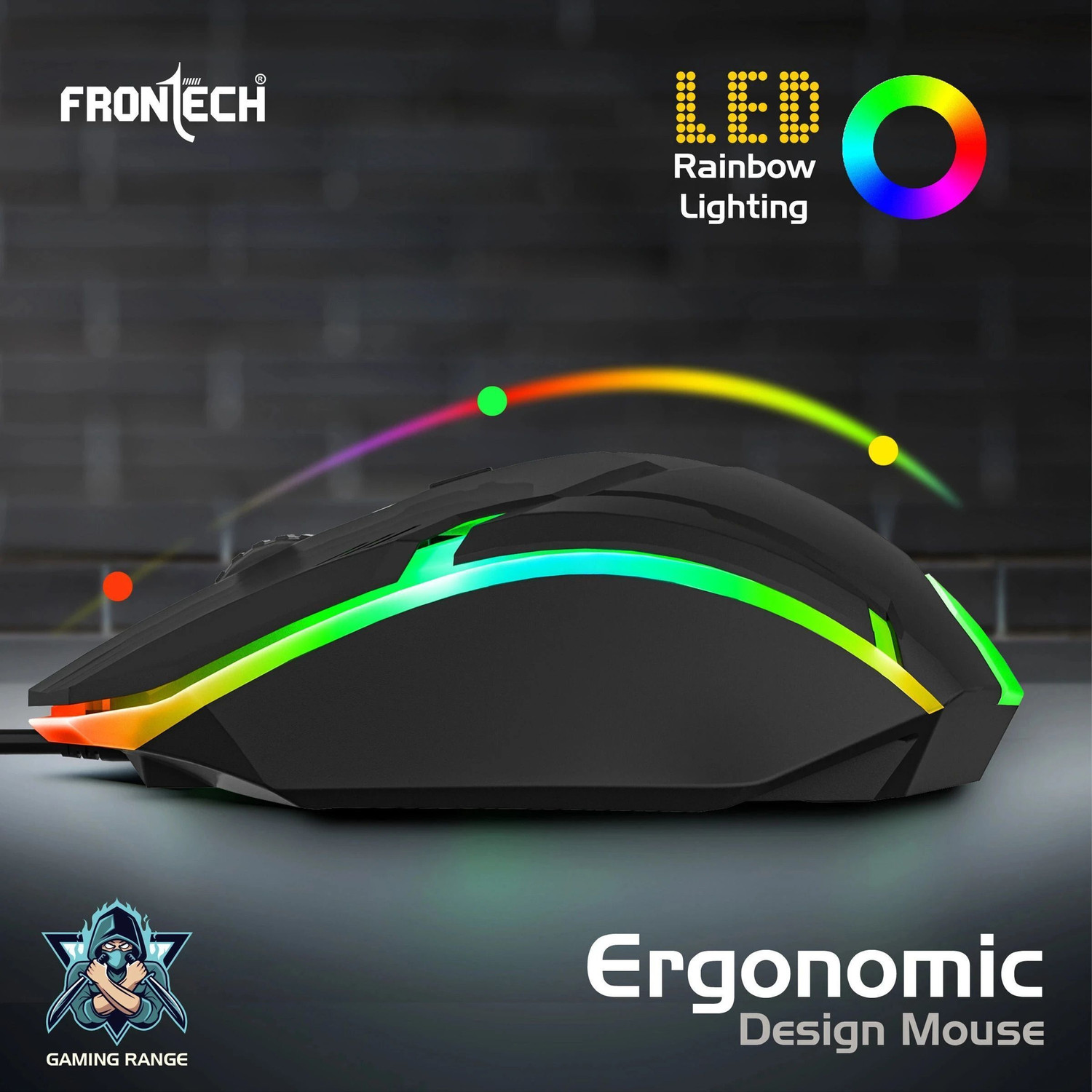 Image of Frontech KB-0040 Wired Gaming Combo Keyboard and Optical Mouse| RGB Backlight | 104 Keys Combo Set