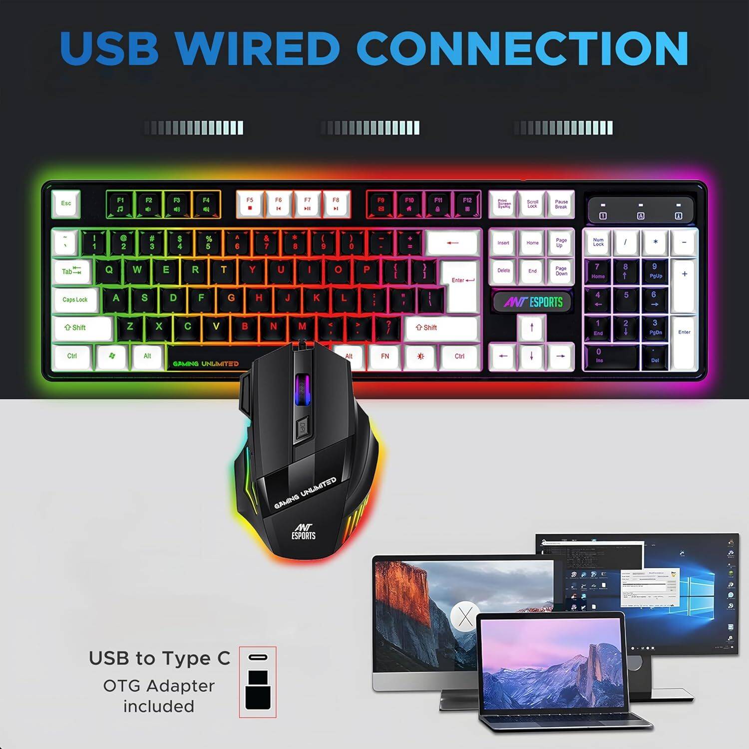 Ant Esports KM1410 Wired Gaming Keyboard and Mouse Combo - Image 2