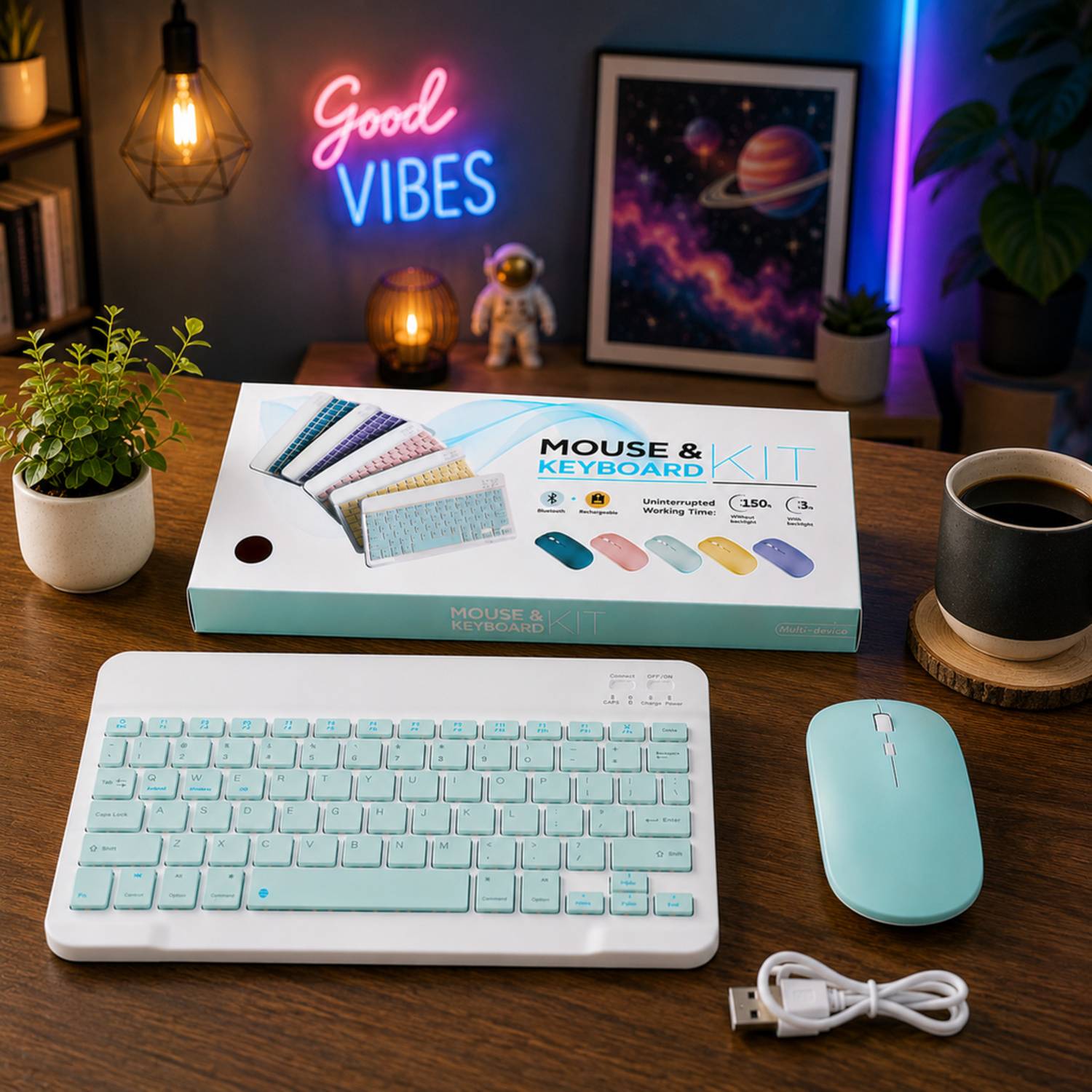 deved Rechargeable Wireless Keyboard Mouse Set - Image 1