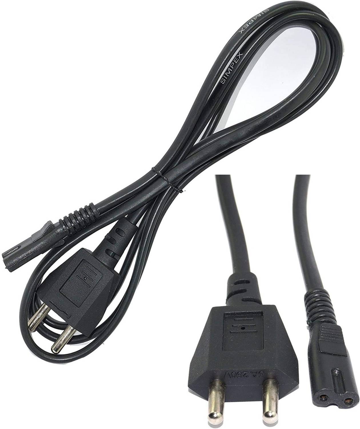 BALRAMA 1.5-yard 2 Pin Universal AC Power Cord Type D Cut Main Lead Cable Wires Camera Battery Charger