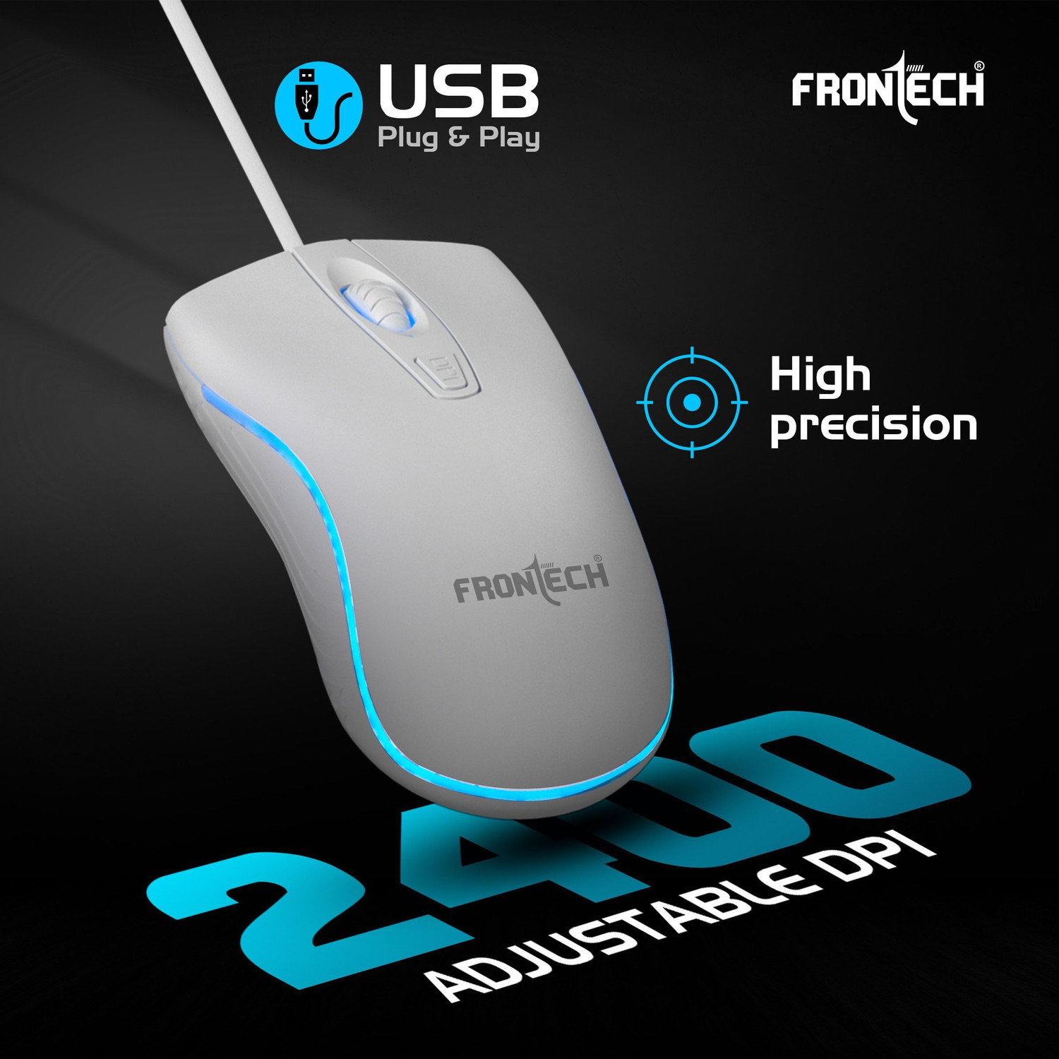 Image of Frontech Quantum Striker Gaming Combo | Rainbow Backlit | 2400 DPI | 104 Keys | Combo Set