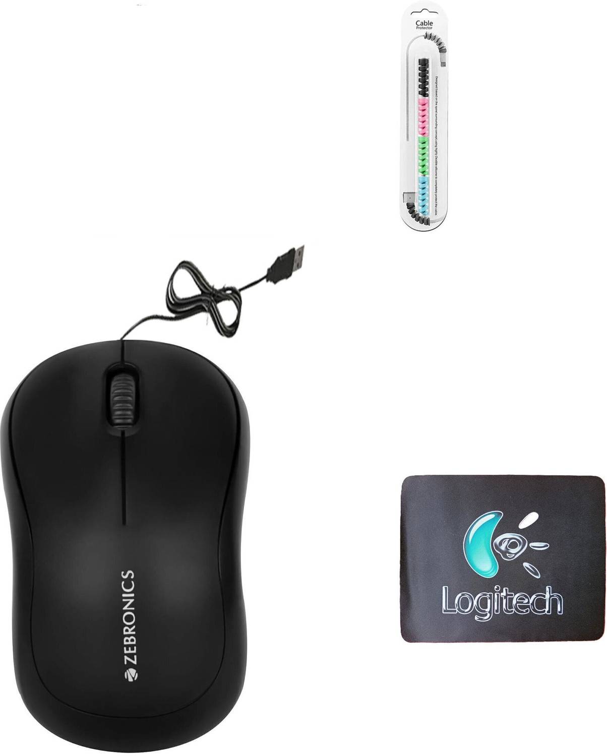 Mophonics Comfort Mouse, MousePad, Cable Protector (Set of 3). Combo Set
