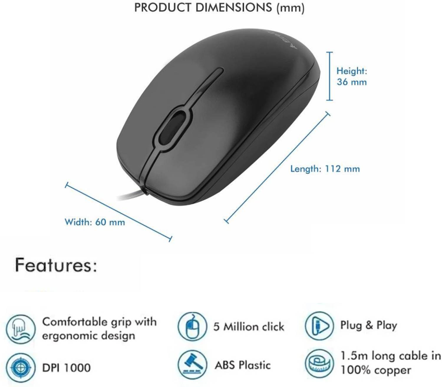 Henture Prodot Keyboard, Mouse, USB Hub Combo - Image 3