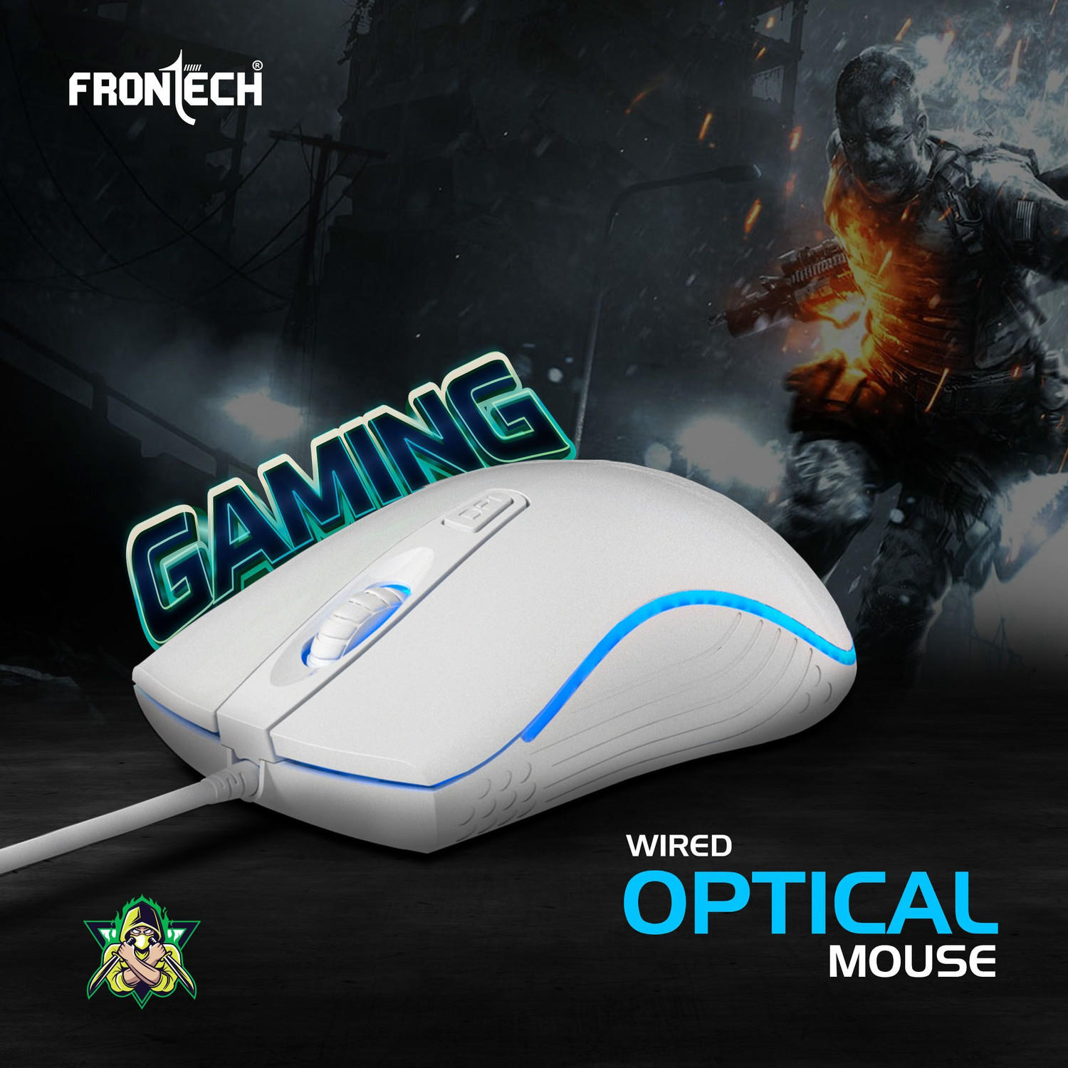Image of Frontech Quantum Striker Gaming Combo | Rainbow Backlit | 2400 DPI | 104 Keys | Combo Set
