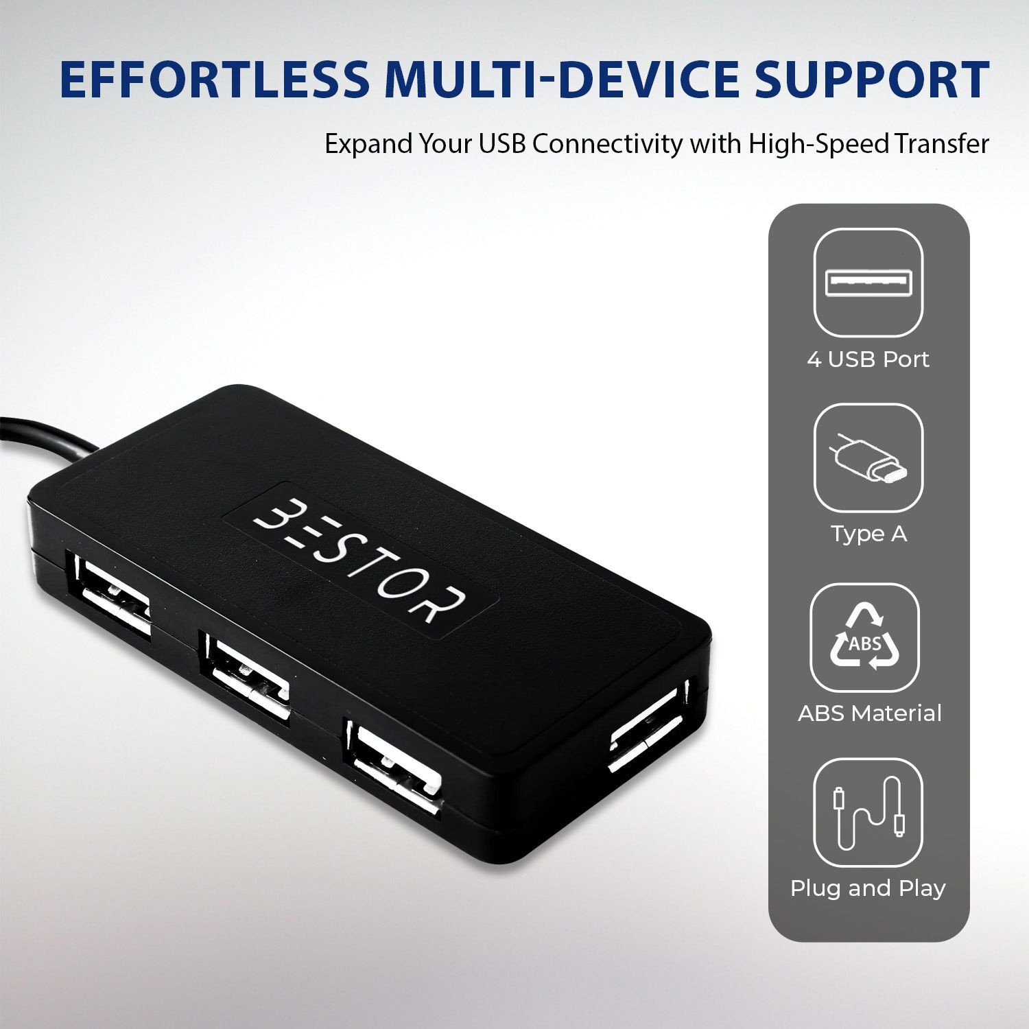 Image of Bestor Set of 5 Combo,USB Wired Keyboard,Wire Mouse,Mouse Pad, Otg Adapter,4port HUB Combo Set