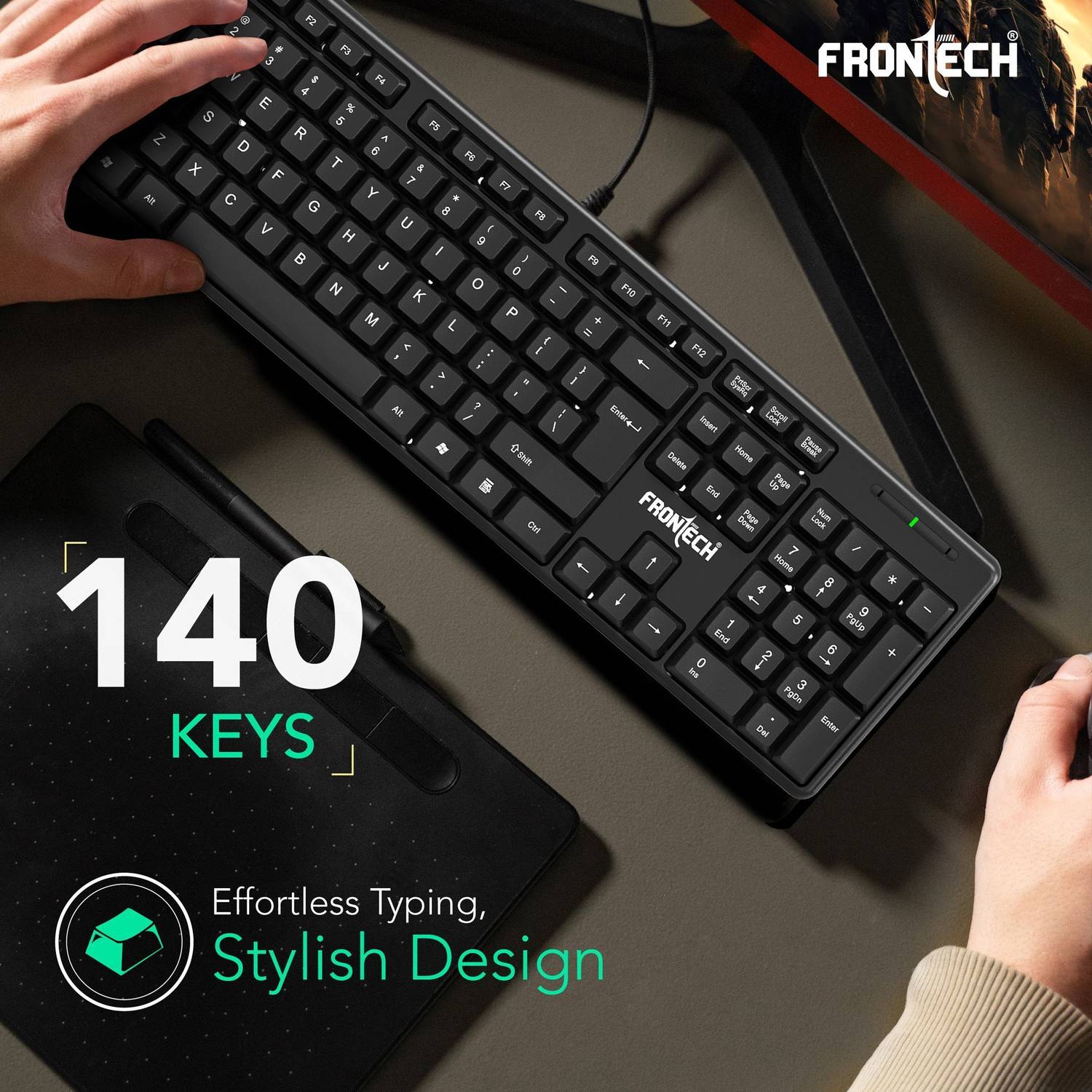 Frontech FT-1692 Wired Keyboard and Mouse Combo - Image 3