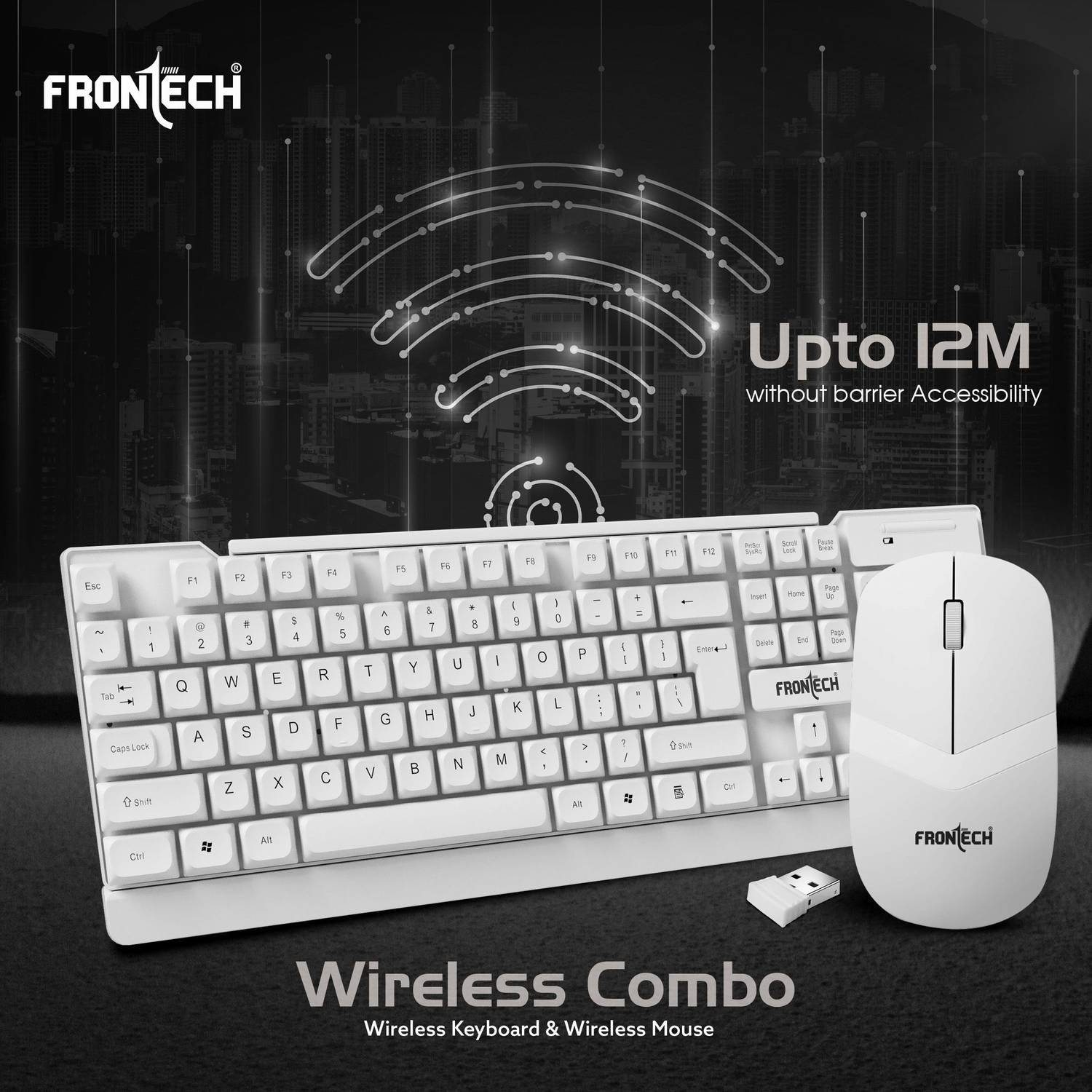 Frontech 2.4GHz Wireless Keyboard & Mouse Combo - Image 2
