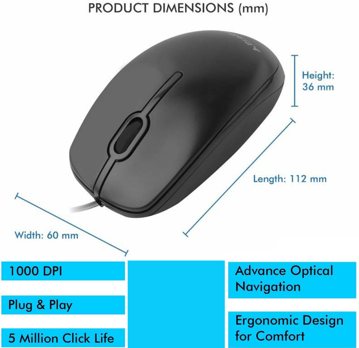 Image of Henture Alive Set of 5 Keyboard and Mouse Combo with USB Hub, C-Type OTG Cable,Mouse Pad Combo Set