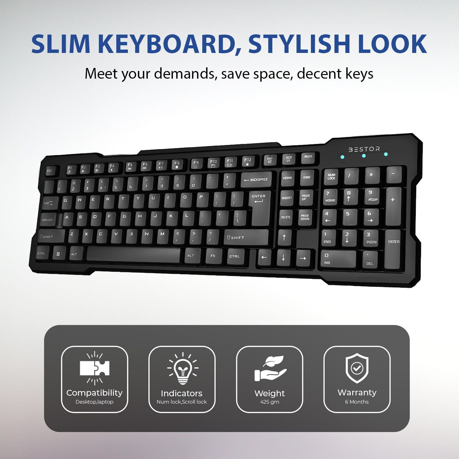 Image of Bestor Set of 5 Combo,USB Wired Keyboard,Wire Mouse,Mouse Pad, Otg Adapter,4port HUB Combo Set