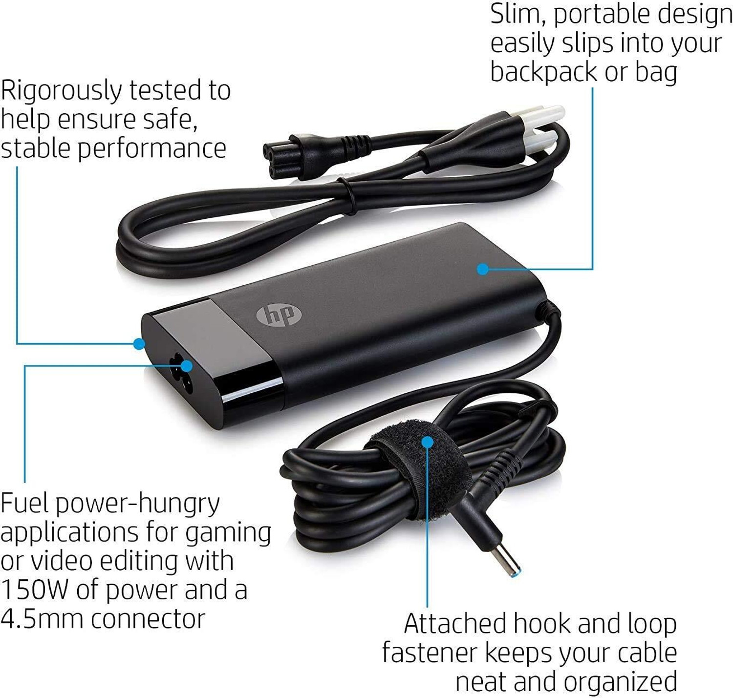 Image of HP 150W Slim Smart AC Adapter 4.5mm Charger for ZBook 15 G3 G4 150 W Adapter