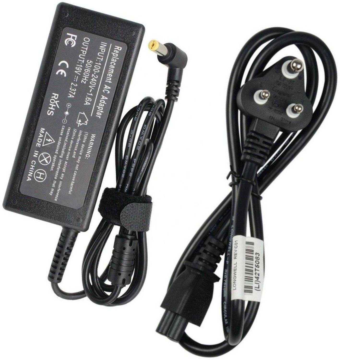 Laplogix 45W 19V 2.37A Regular Pin 5.5X1.7MM Laptop Charger For Acer Extensa 15 EX215-52 45 W Adapter