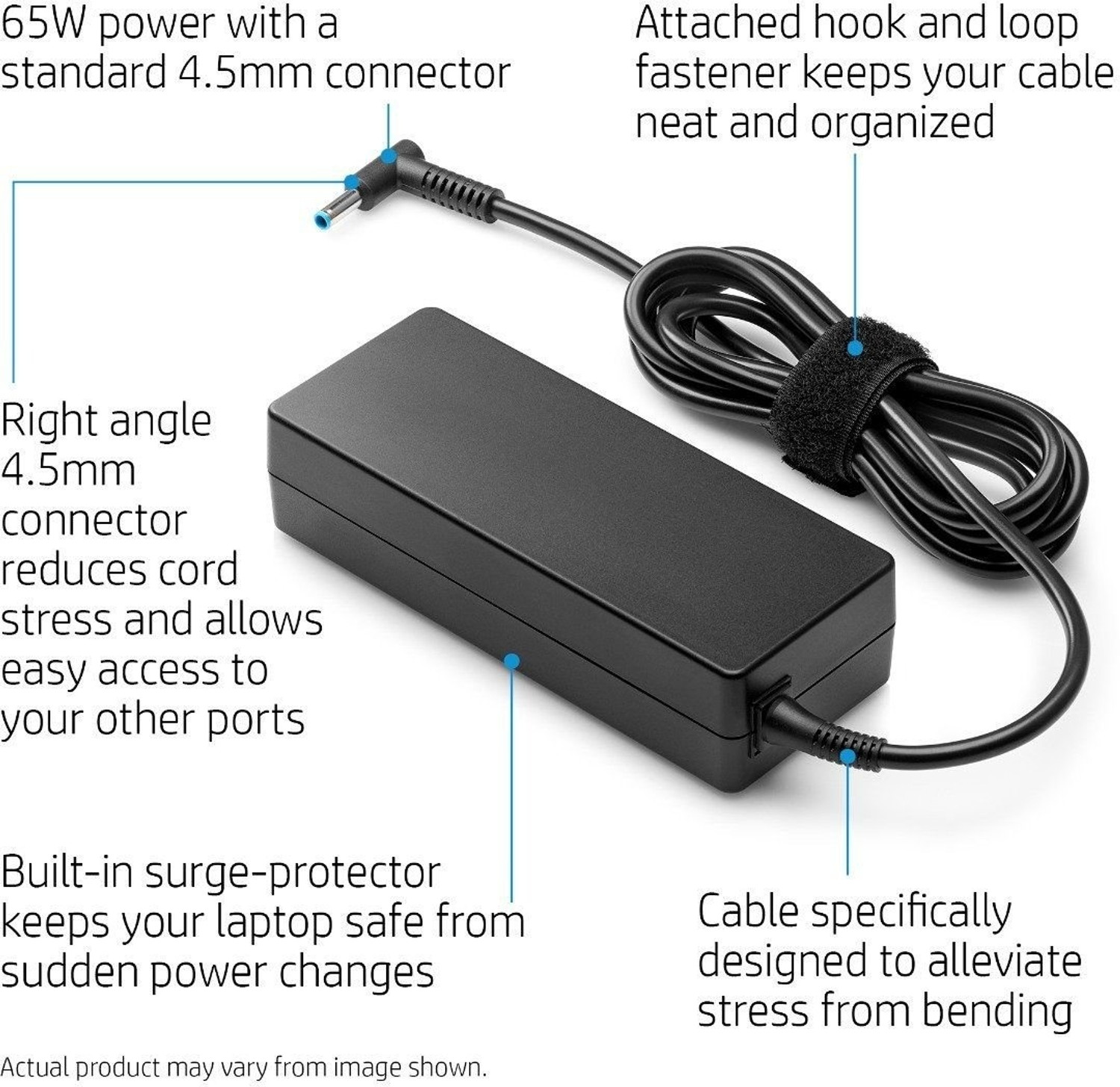 Image of HP Original (Y5Y43AA) ADAPTER 65W 4.5MM BLUE PIN 65 W Adapter