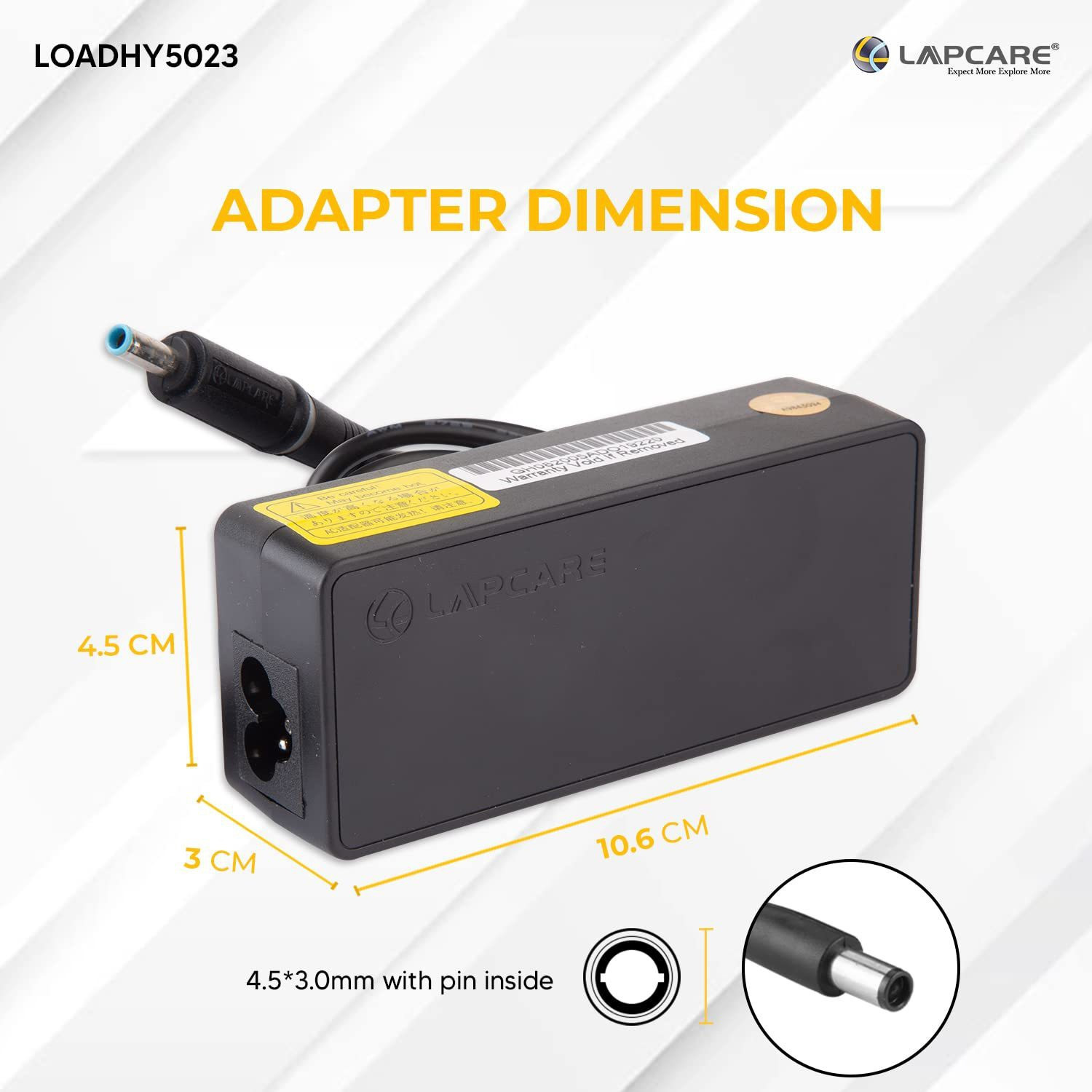 Image of LAPCARE ADAPTER FOR HP 65W WITH BLUE PIN 65 W Adapter