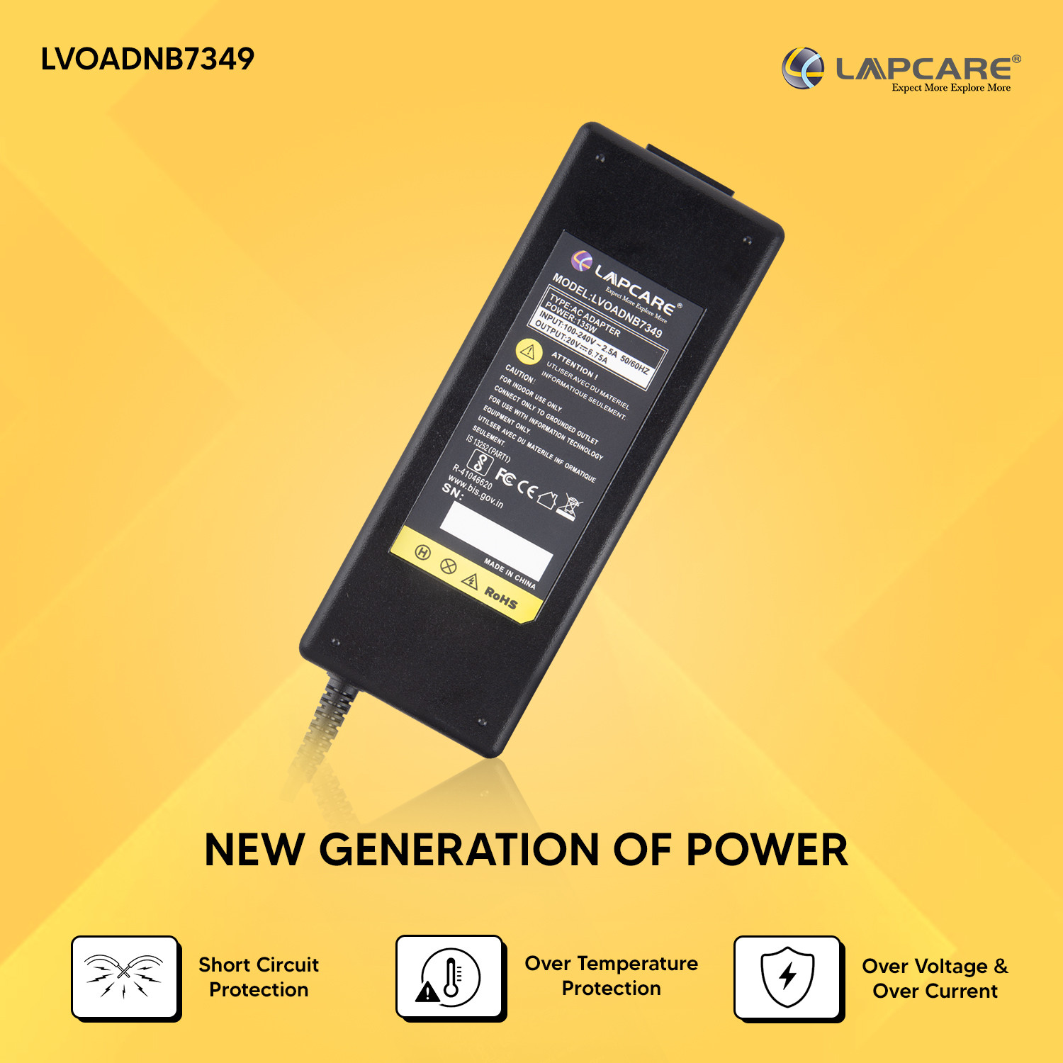 Image of LAPCARE LVOADNB7349 135 W Adapter