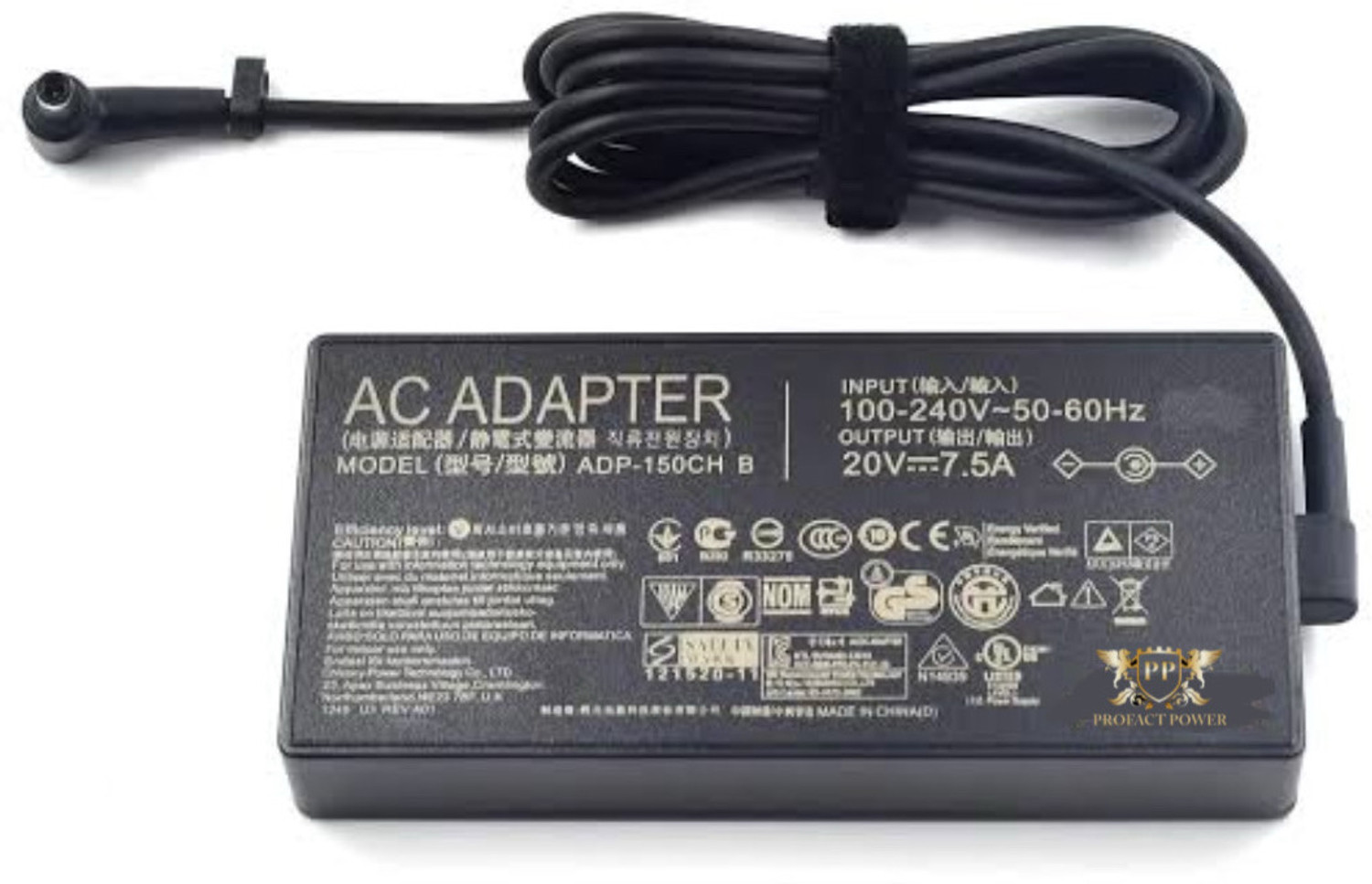 Image of PROFACT POWER 20V 7.5A 150W Charging Brick Compatible with ASUS TUF F15 FX506LH Charging Brick 150 W Adapter