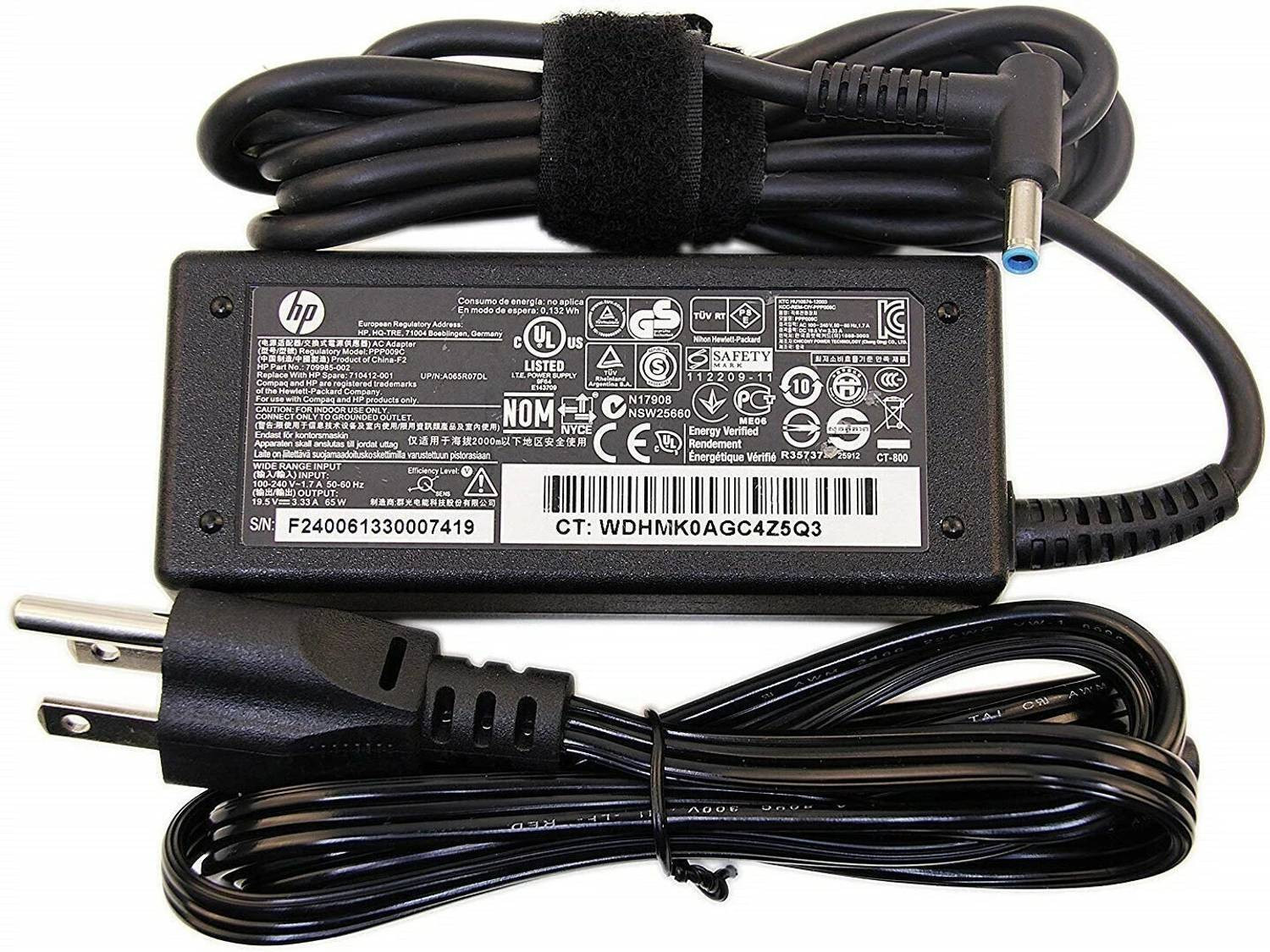 Image of HP ( Blue Pin ) Original Laptop Charger 65W 19.5V 3.33A 65 W Adapter