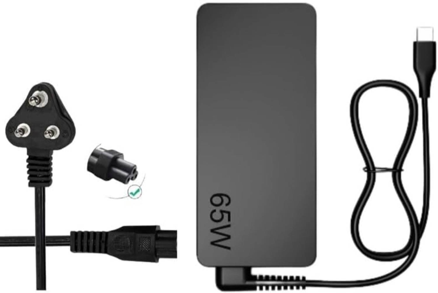 Carecase 65W USB C Charger Fit for Lenovo Laptop Adapter (with Power Cable) 65 W Adapter