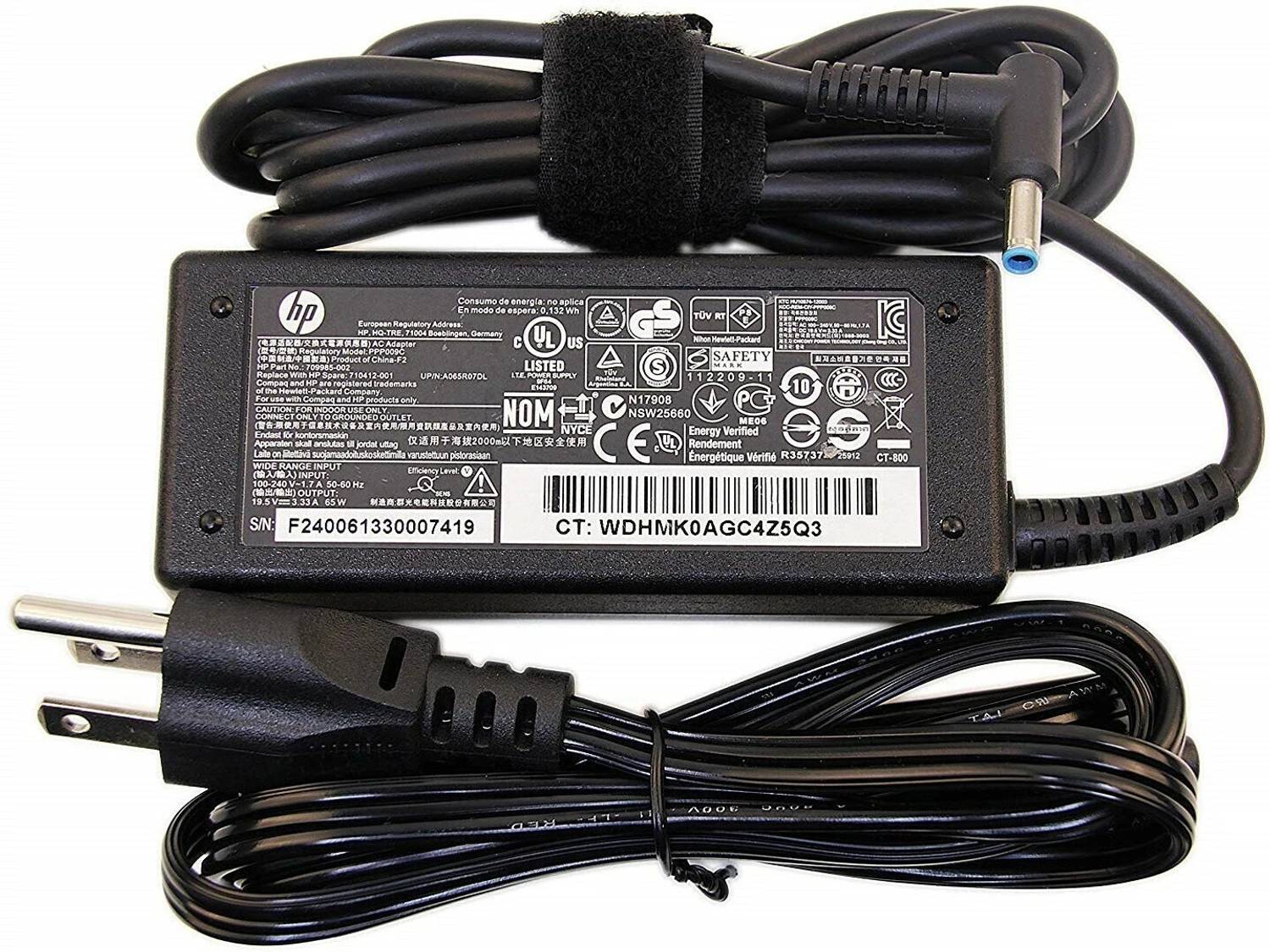 HP 65W Laptop Charger 19.5V 3.33A Blue - Image 1
