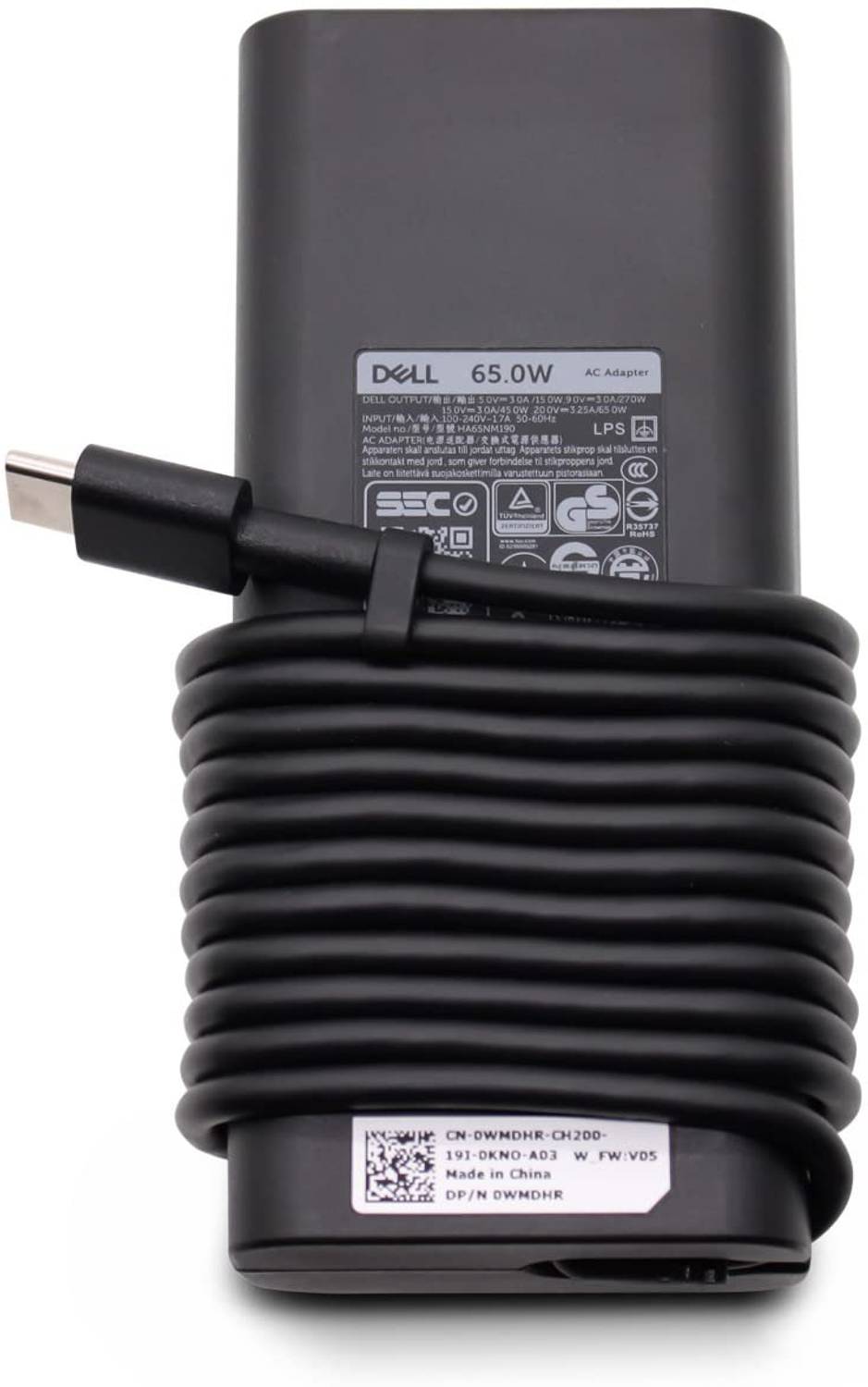 DELL 65W USB-C Adapter for Latitude 5289 5290 7389 7390 7400 65 W Adapter