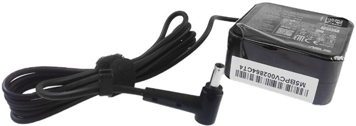 Image of ASUS 45W Laptop Adapter compatible for VivoBook X540, X512, X510, X509 black 45 W Adapter (Power Cord Included)