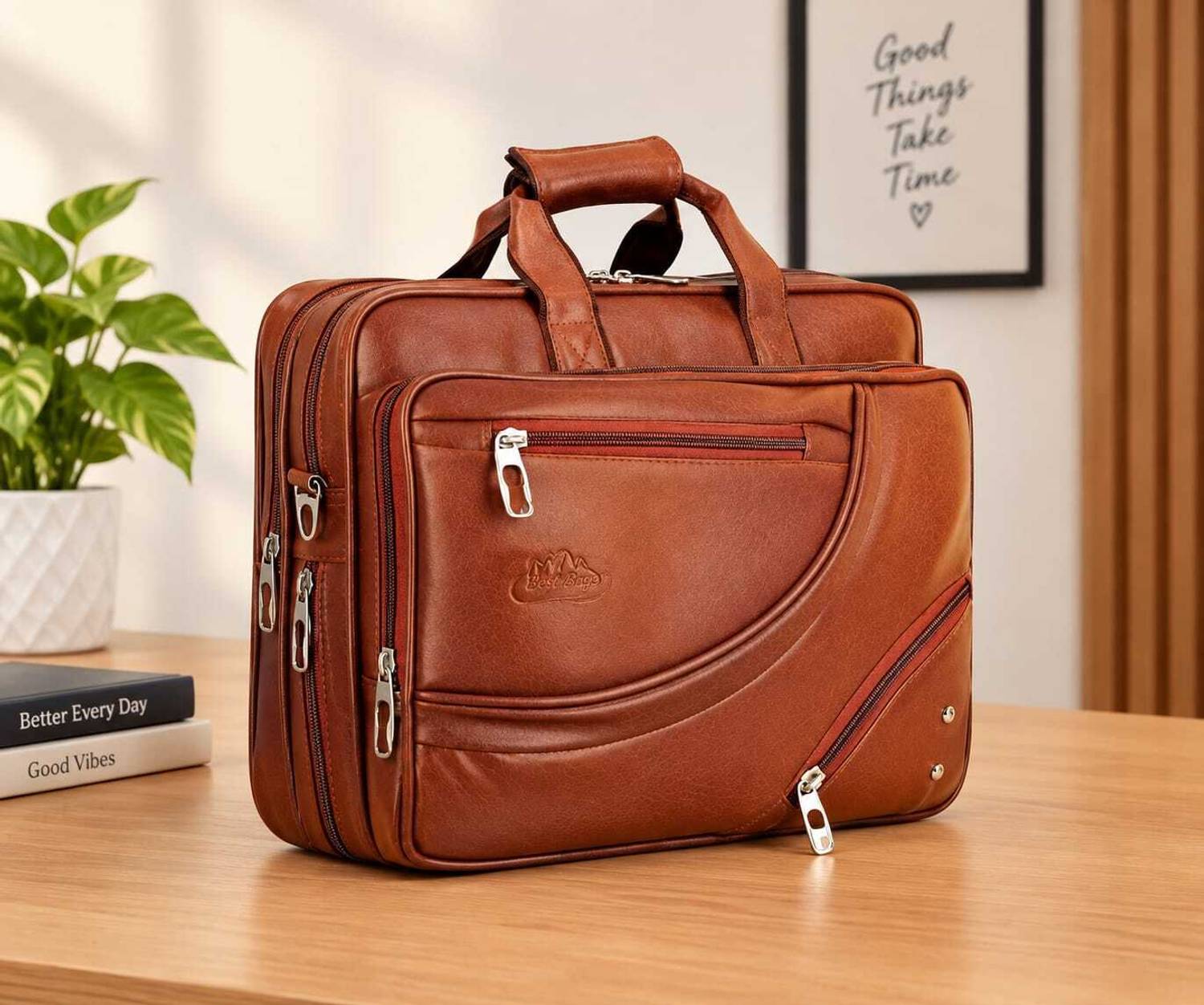 Leather World 16 inch Expandable Laptop Messenger Bag