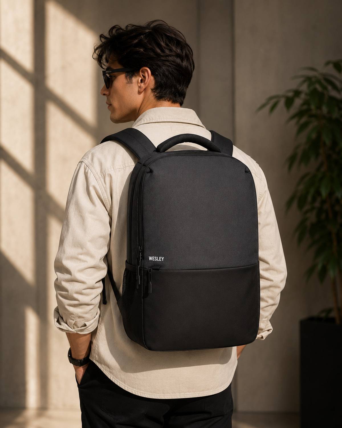 WESLEY 16 inch Laptop Backpack Black - Image 1