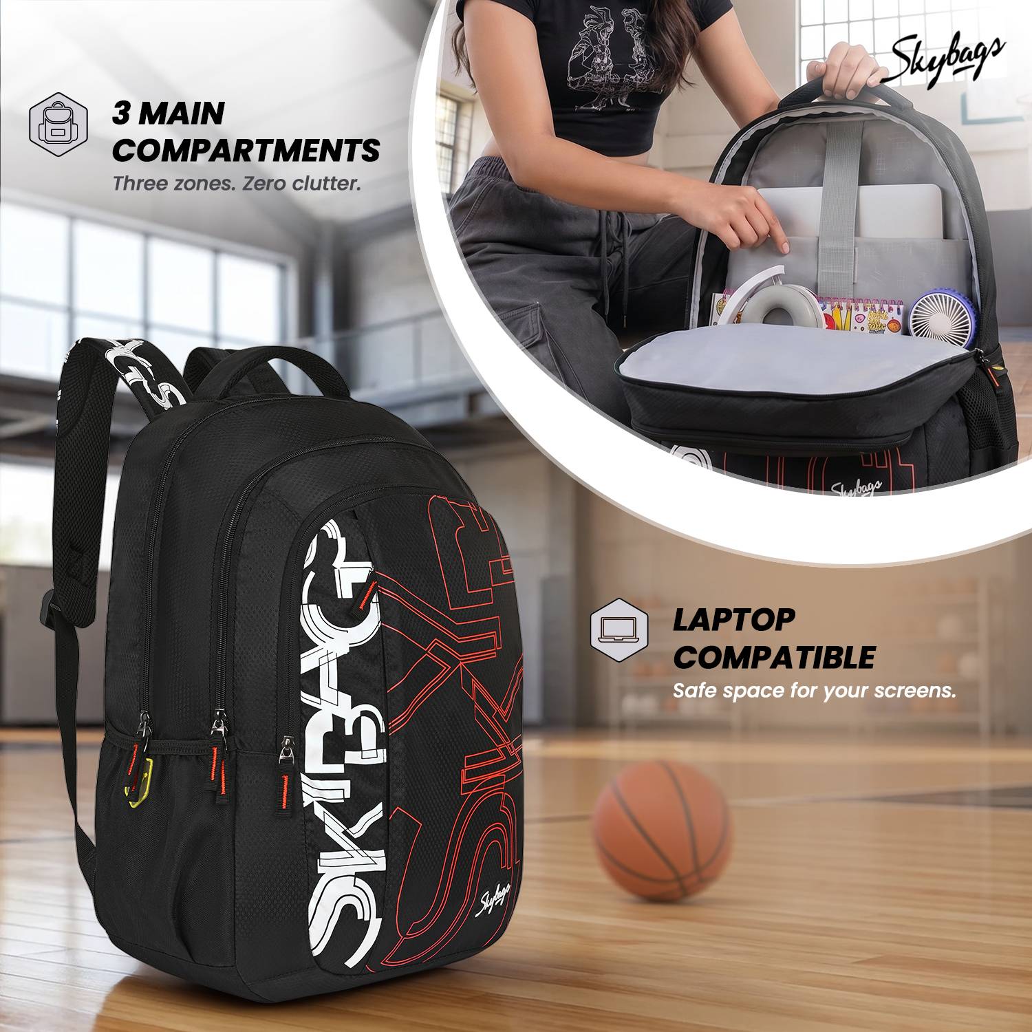 SKYBAGS Brat Pro Max Laptop Backpack 35L Pack of 35 - Image 3