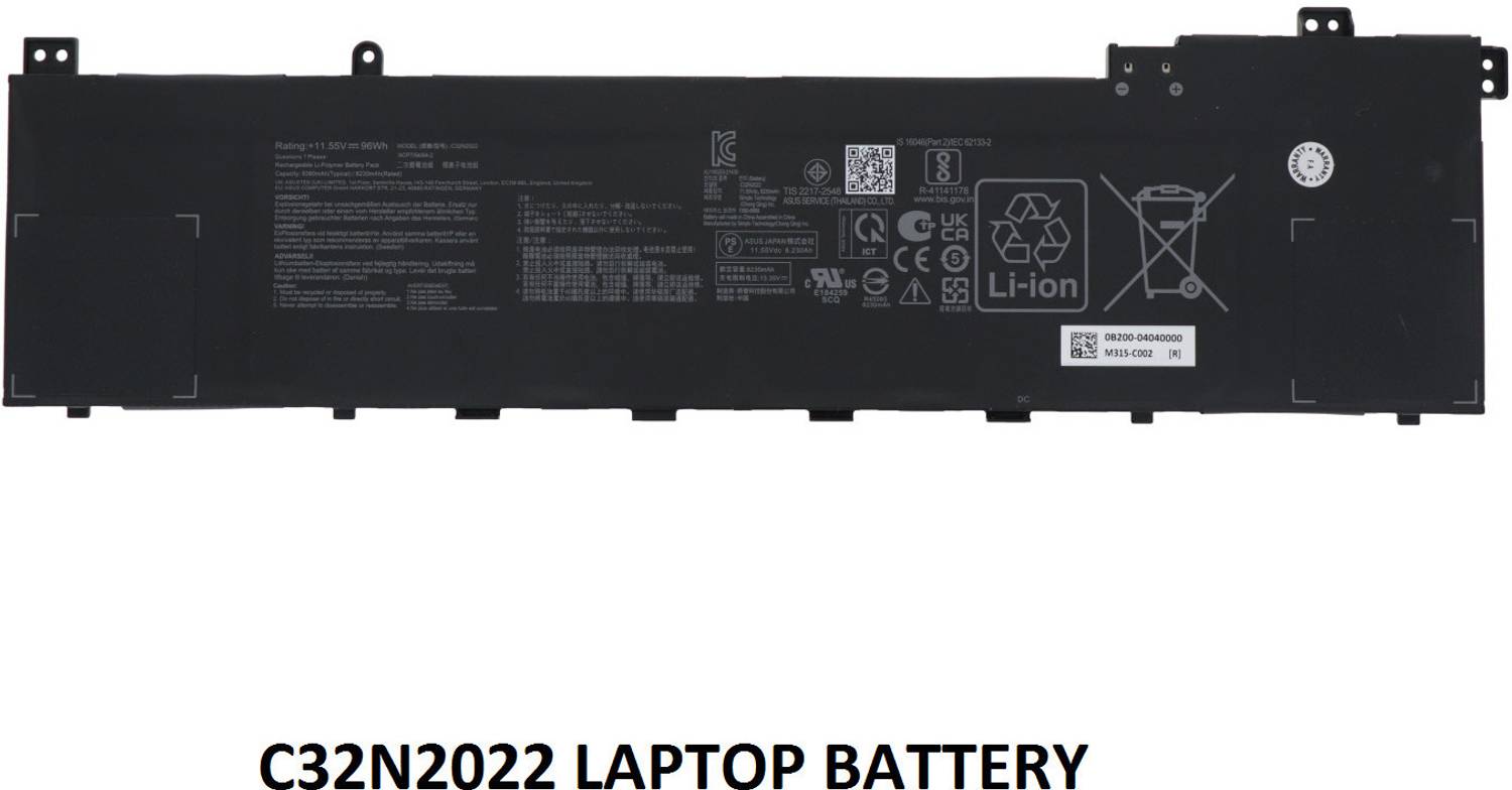 SOLUTIONS-365 COMPATIBLE C32N2022 BATTERY FOR ASUS VIVOBOOK PRO 16 OLED K6602ZC-KV046, M7600QC-L2011X SERIES 6 Cell Laptop Battery