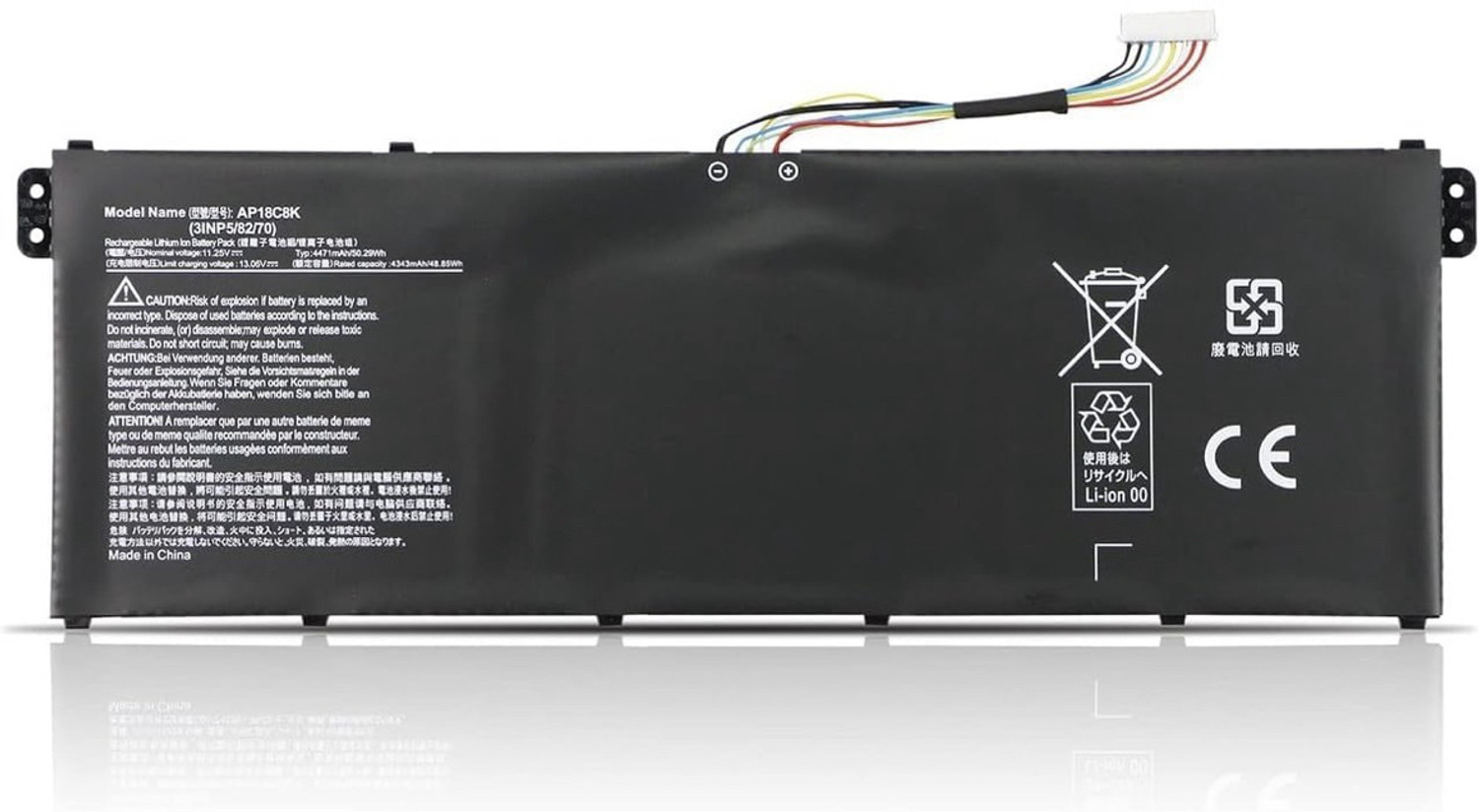 Image of HEIGER AP18C8K Laptop Battery Compatible for Acer Aspire 5 A514-54 A514-54G A515-56 A515-56G A515-56T A514-52 CB314-1h-c2kx CB315-3H A514-52K-36GL SF314-58 Series 3INP5 /82 /70 11.25V 50.29Wh 4471mAh 4-Cell 4 Cell Laptop Battery