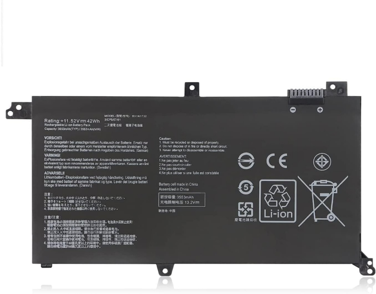 Image of S-voice sparrow voice B31N1732 Laptop Battery Compatible for ASUS B31N1732 B31N1732-1 A571G K571GT X571G X571GT-BQ274T F571GT-APC9311T FX571GT-BQ012T Vivobook S14 S430f S430F N-EB168 NT Laptop Battery 3 Cell Laptop Battery