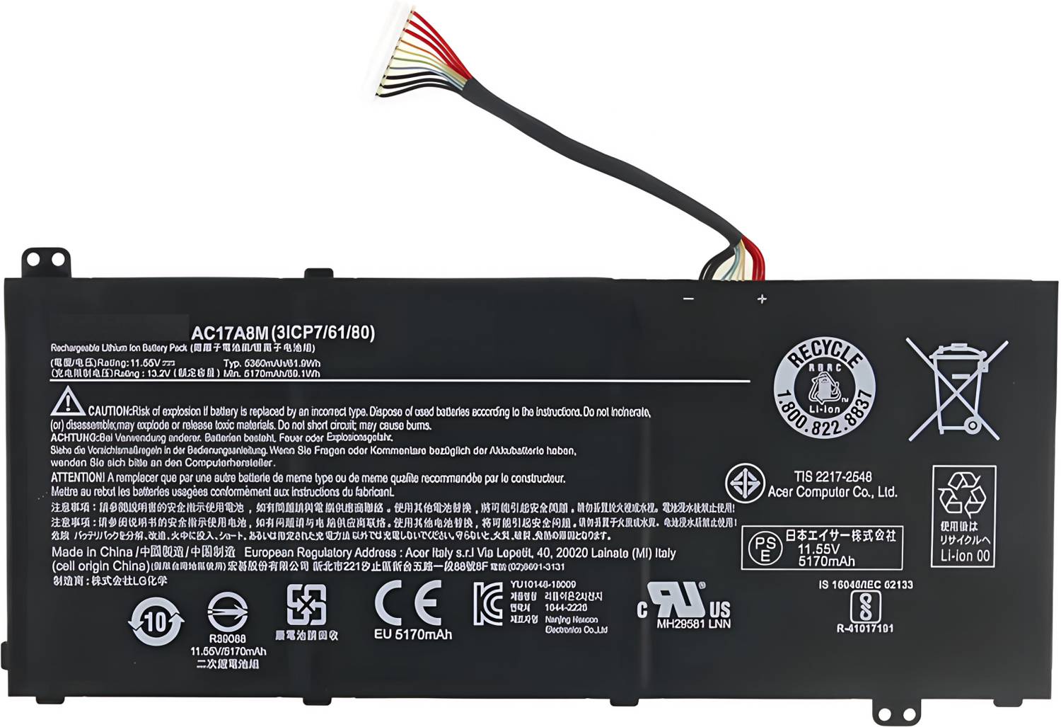 SOLUTIONS-365 Compatible AC17A8M battery for acer Spin 3 SP314-52