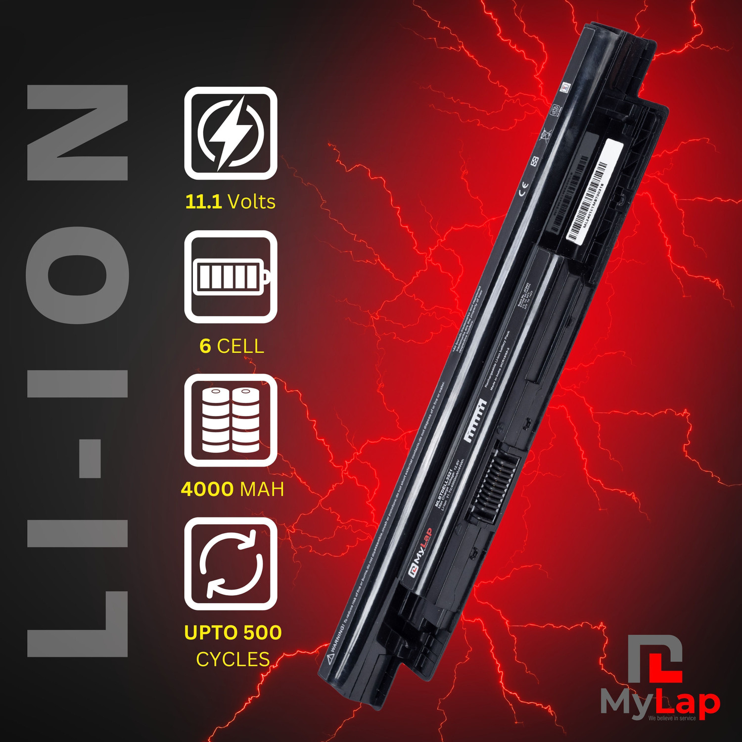 Image of mylap 3521 DELL XCMRD - 91T8W Laptop Battery for 3521 3437 5421 5437 5421 3531 3721 N3737 N3721 6 Cell Laptop Battery