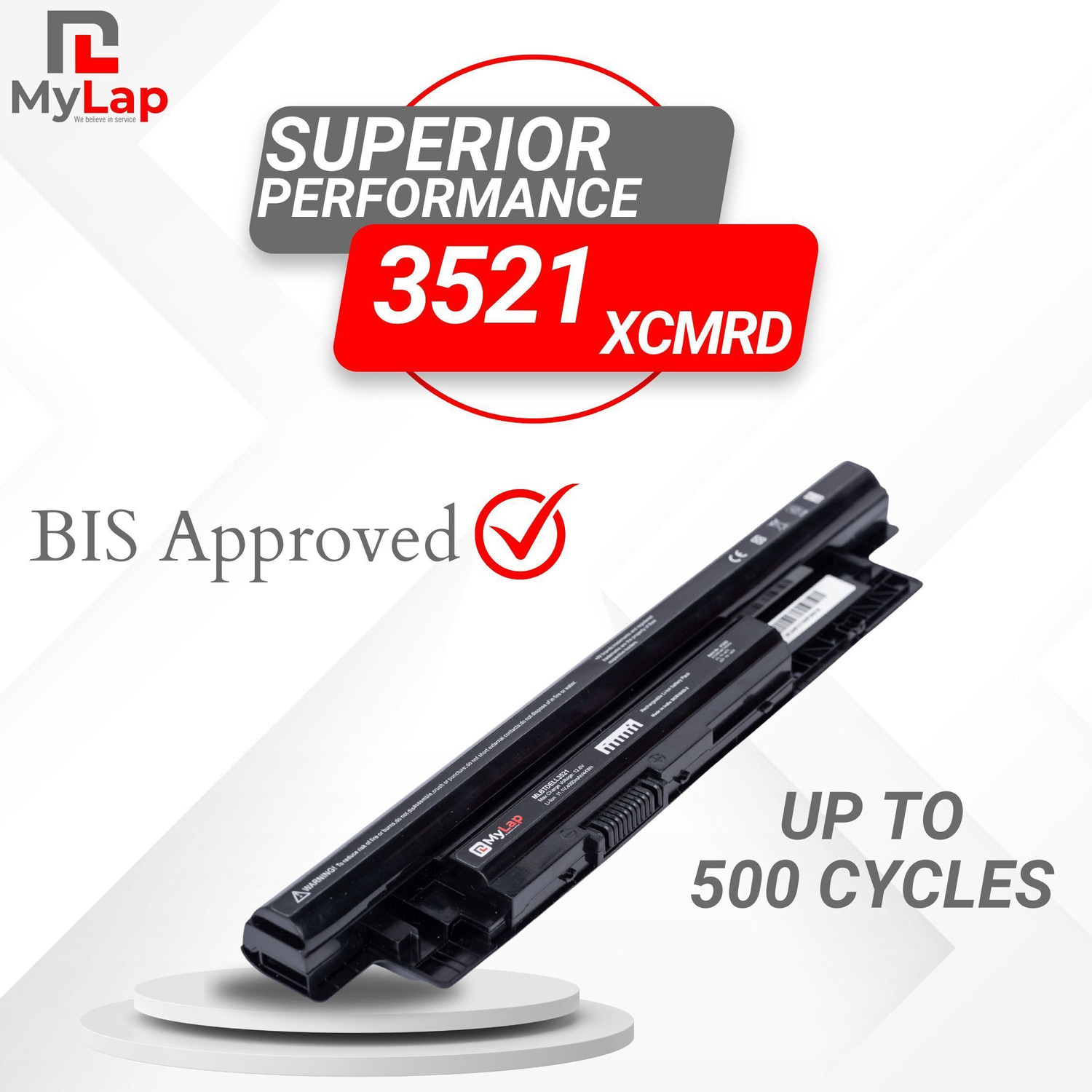 Image of mylap 3521 DELL XCMRD - 91T8W Laptop Battery for 3521 3437 5421 5437 5421 3531 3721 N3737 N3721 6 Cell Laptop Battery