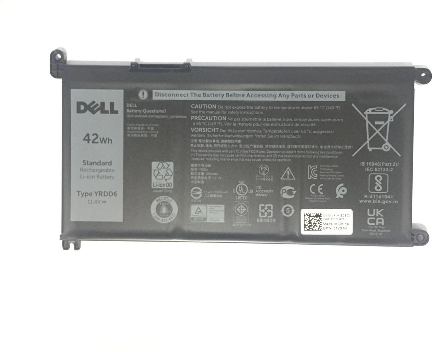 Image of DELL 3584 3593 3493 YRDD6 SERIES 3 Cell Laptop Battery