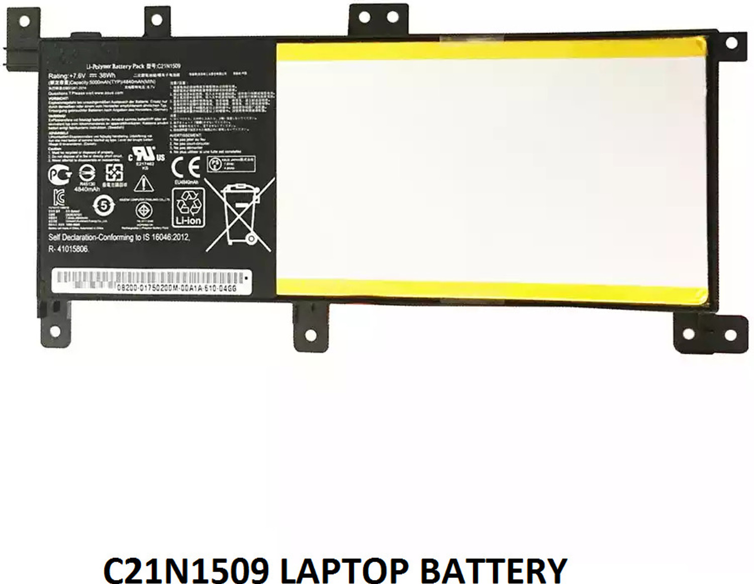 Image of SOLUTIONS-365 COMPATIBLE C21N1509 BATTERY FOR ASUS X556U X556UA X556UB X556UJ X556UQ X556UVB SERIES 3 Cell Laptop Battery