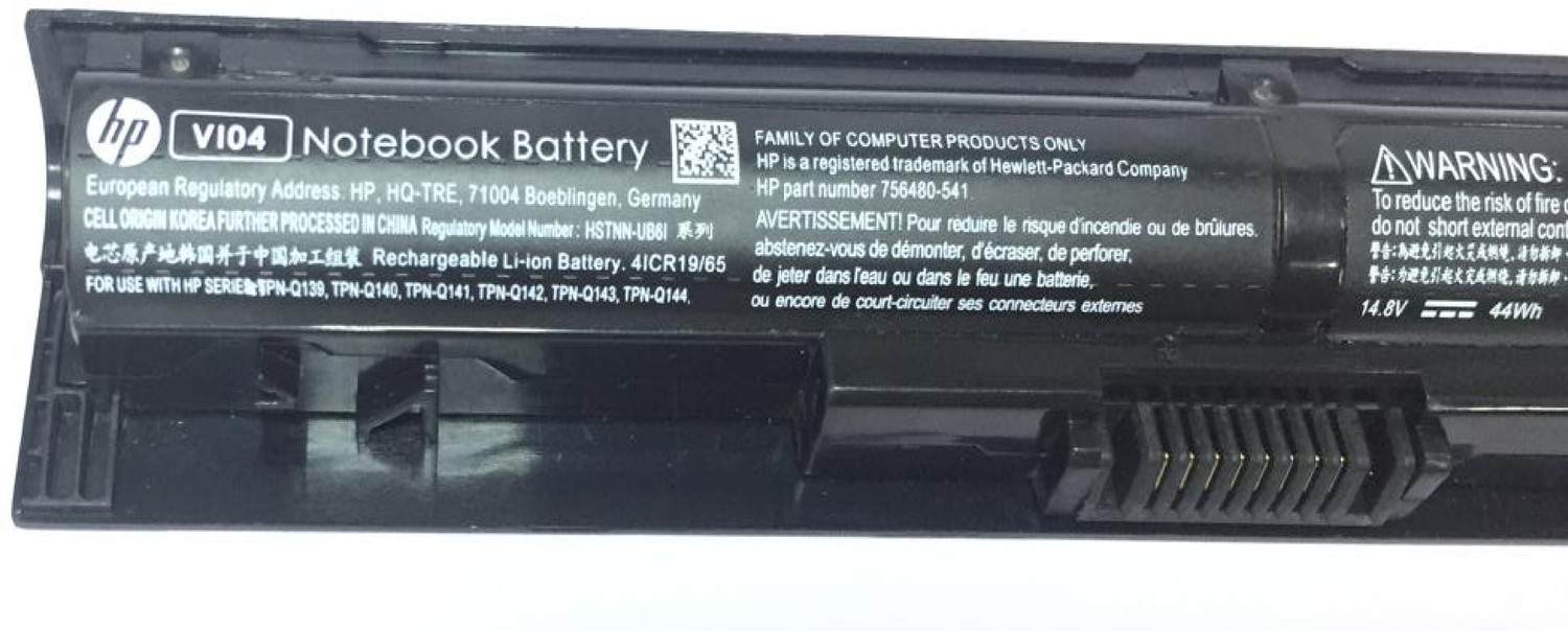 Image of HP VI04 756743-001 V104 VI04 756744-001 756478-422 756478-851 756745-001 756479-421 756480-421 ProBook 450 G2 450 G3 440 G2 15-P030NR VI04XL 4 Cell Laptop Battery