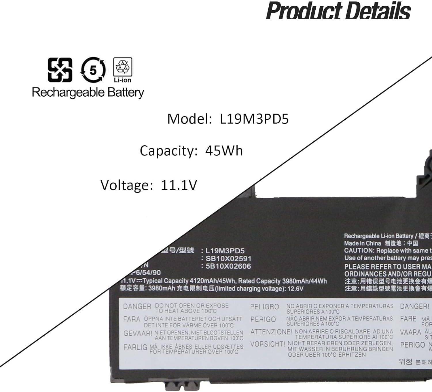 Lenovo L19M3PD5 L19C3PD5 L19L3PD5 L19D3PD5 LAPTOP BATTERY Battery