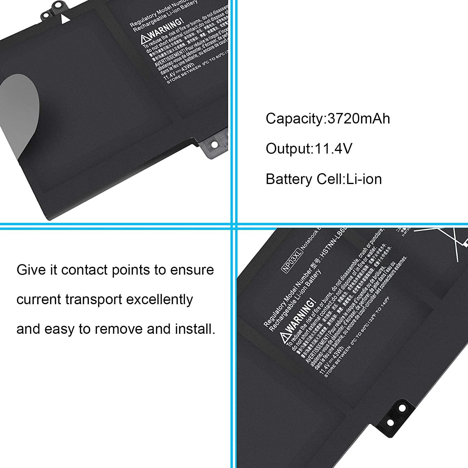 Image of WEFLY NP03XL Laptop Battery Compatible For HP Pavilion X360 13-A080NA 4 Cell Laptop Battery